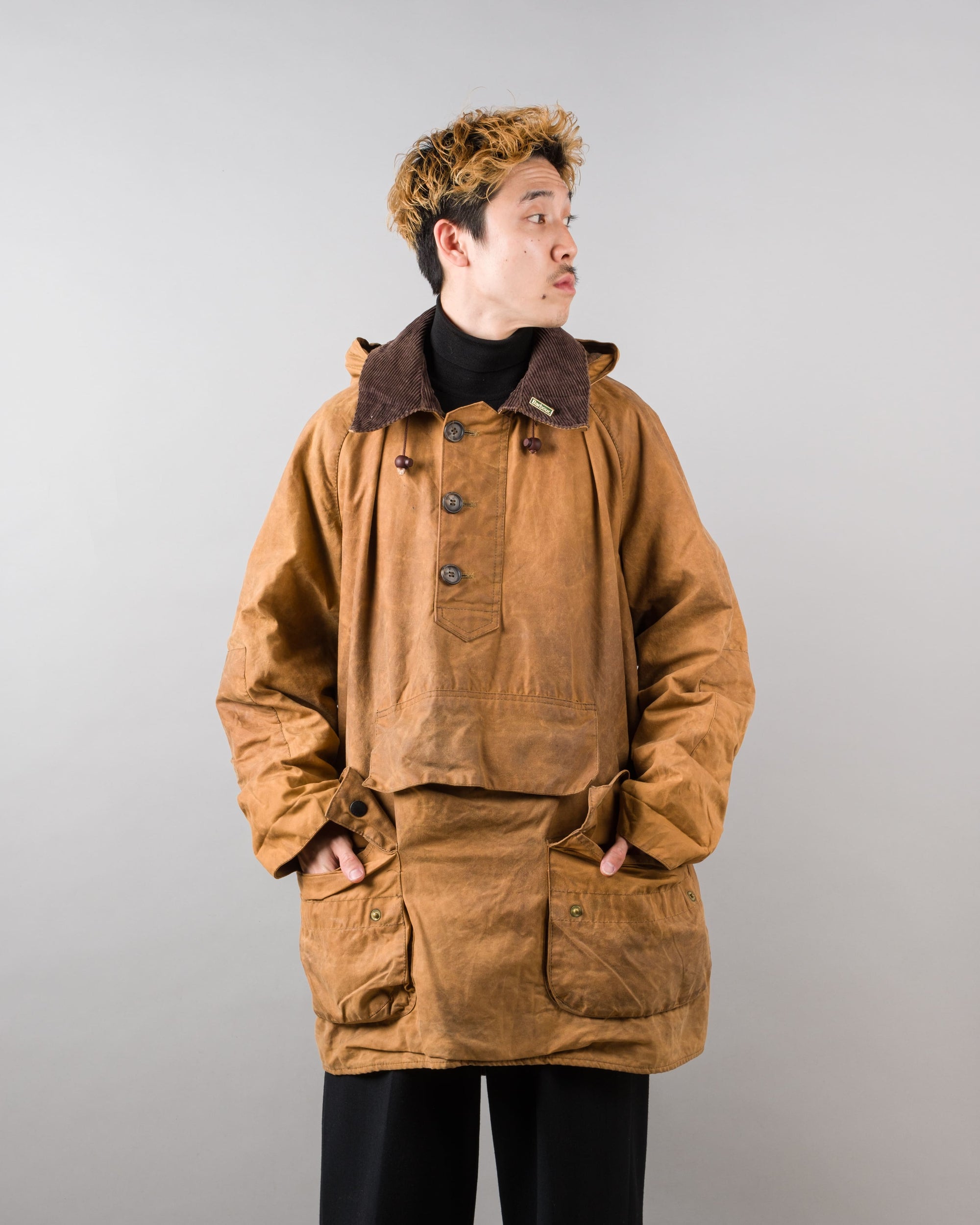 ［~90’s］Vintage Barbour Waxed Cotton Smock Jacket "LONGSHOREMAN" 3 Crest