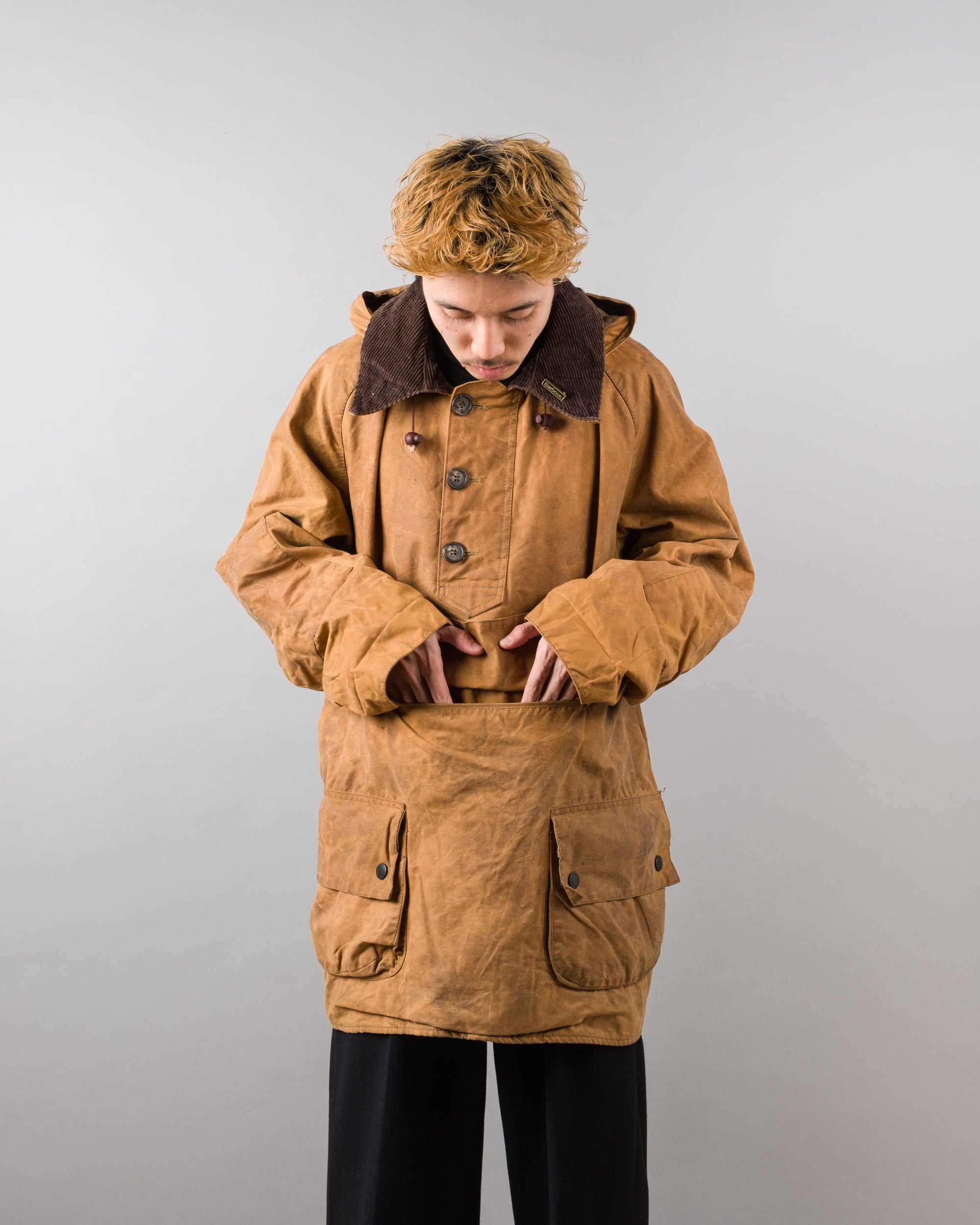 ［~90’s］Vintage Barbour Waxed Cotton Smock Jacket "LONGSHOREMAN" 3 Crest
