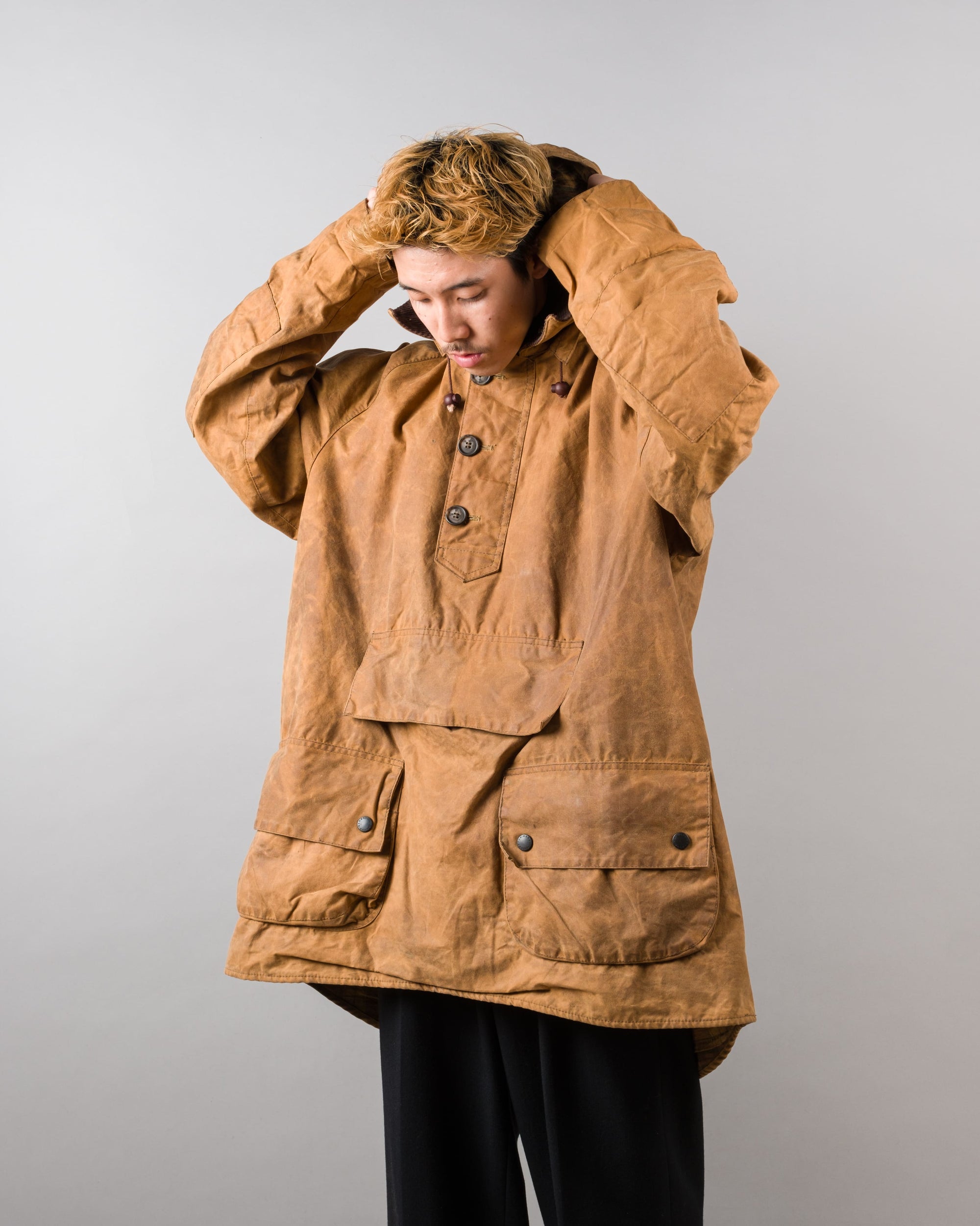 ［~90’s］Vintage Barbour Waxed Cotton Smock Jacket "LONGSHOREMAN" 3 Crest