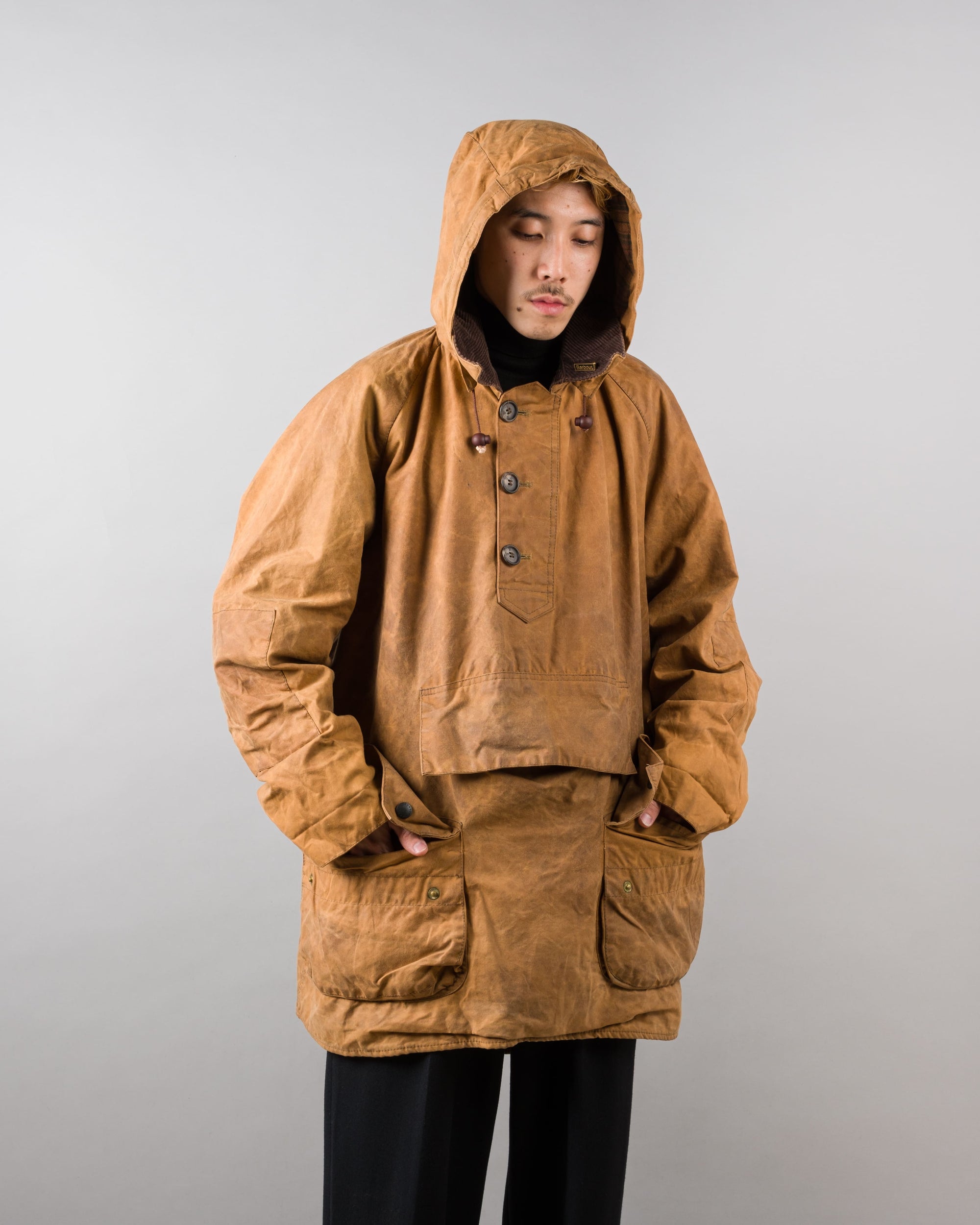 ［~90’s］Vintage Barbour Waxed Cotton Smock Jacket "LONGSHOREMAN" 3 Crest