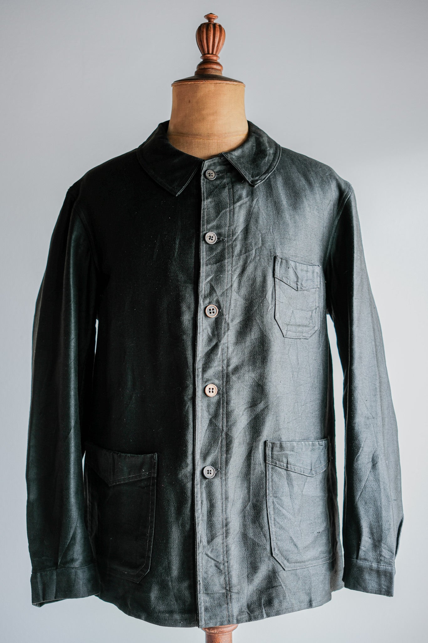 ［~40's］French Vintage Black Light Moleskin Work Jacket
