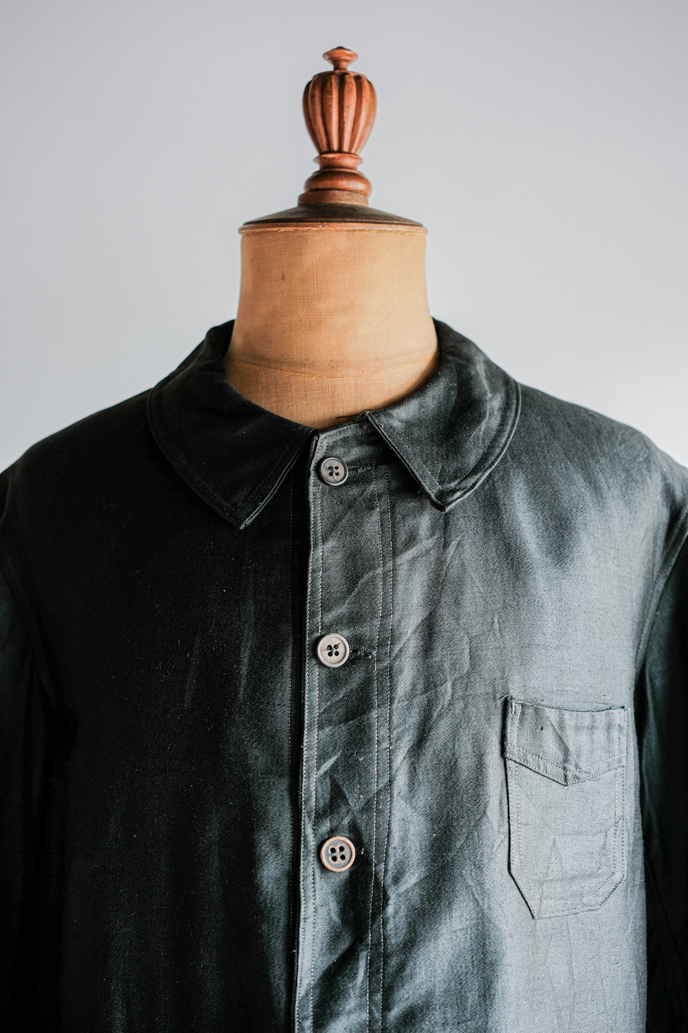 【~40's】French Vintage Black Light Moleskin Work Jacket