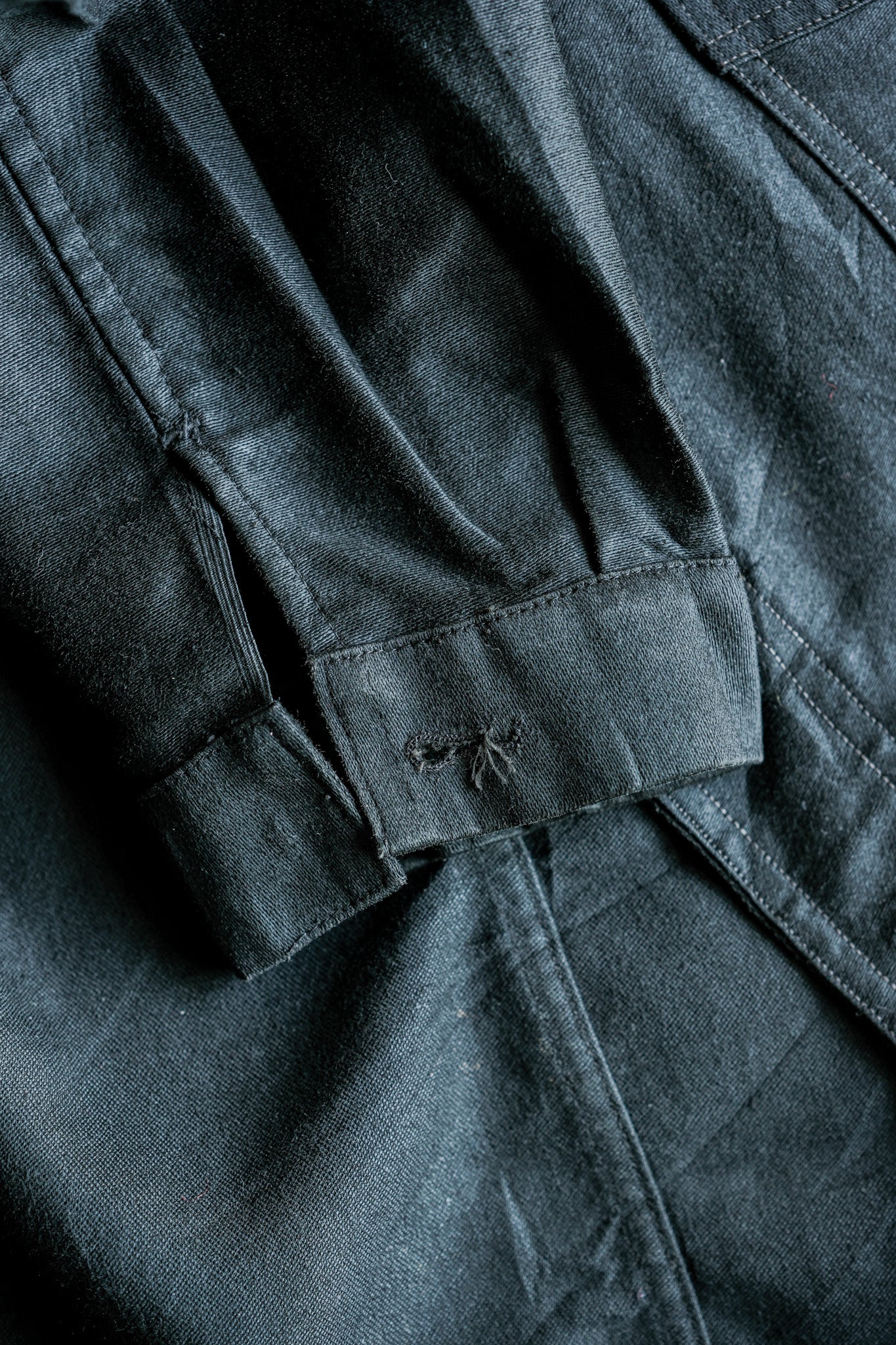 ［~40's］French Vintage Black Light Moleskin Work Jacket