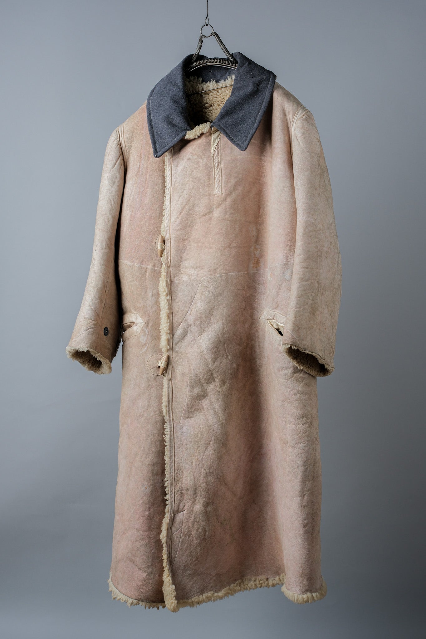 [~ 40's] WWⅡ German Army Sheepskin FUR LINED WINTER GREATCOAT "Wehrmacht"