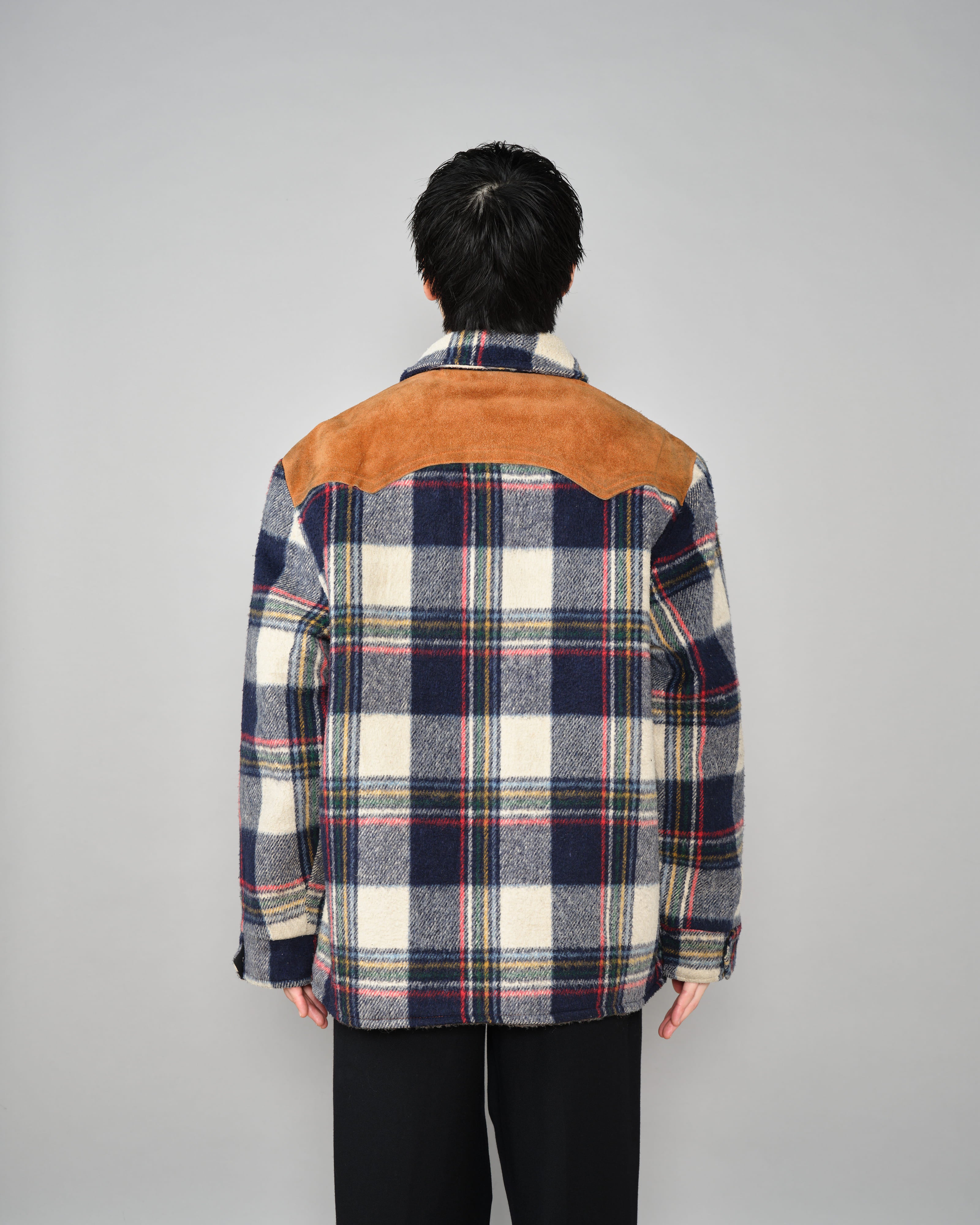 [~60's] เสื้อแจ็คเก็ตผ้าวูลผสมลายสก็อตสไตล์วินเทจของแคนาดา