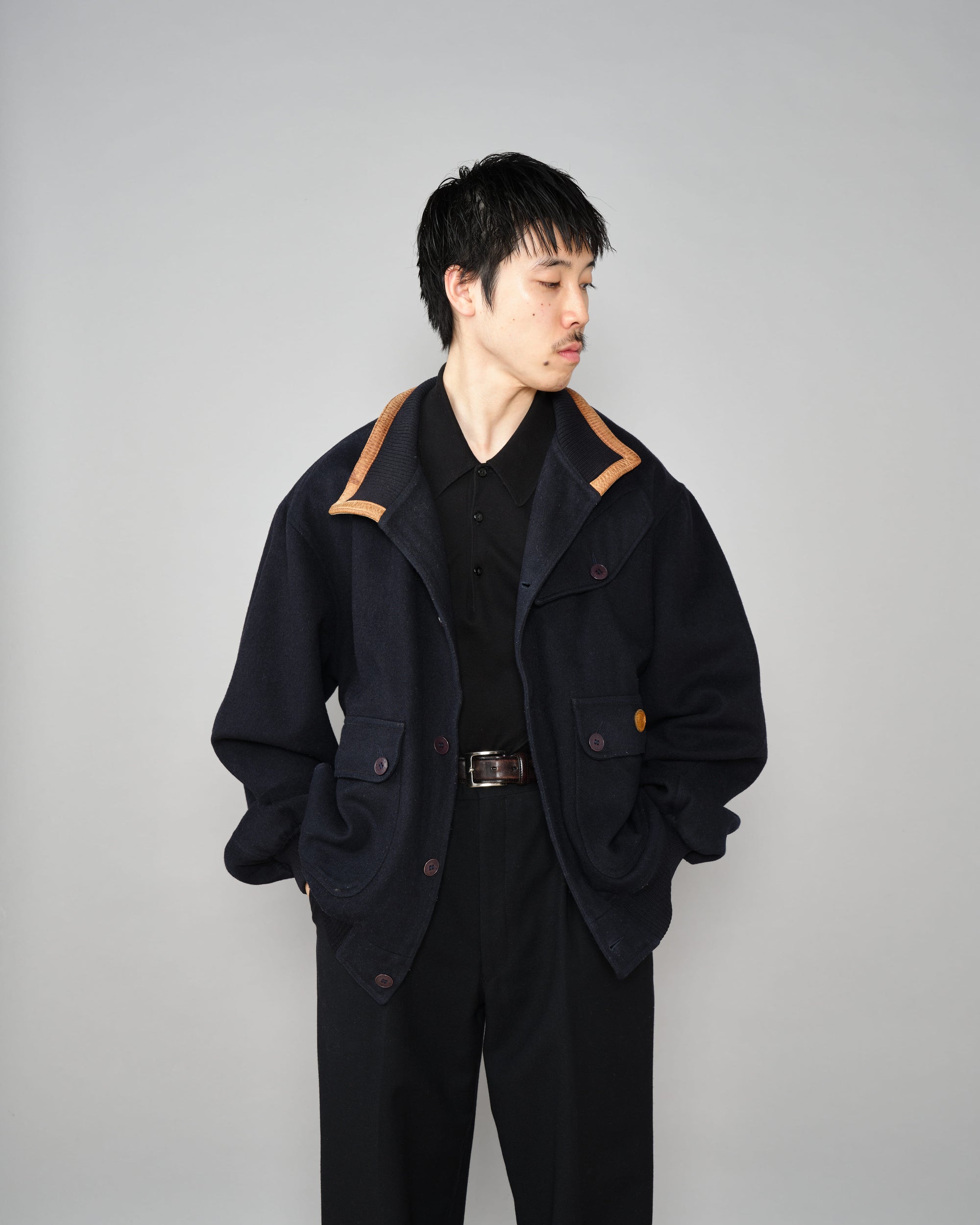 【~80's】Vintage Façonnable Wool Nylon Blouson Size.5