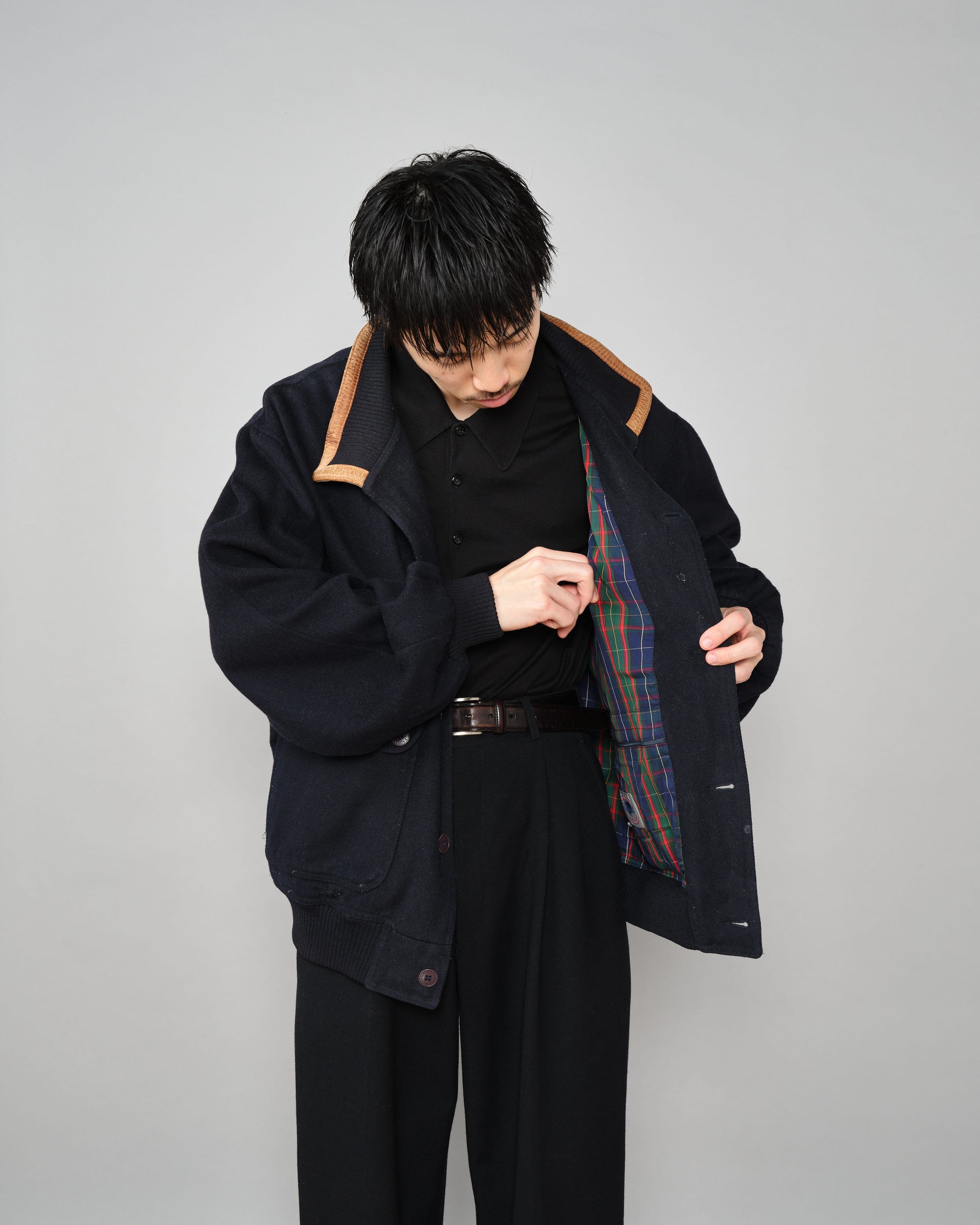 【~80's】Vintage Façonnable Wool Nylon Blouson Size.5