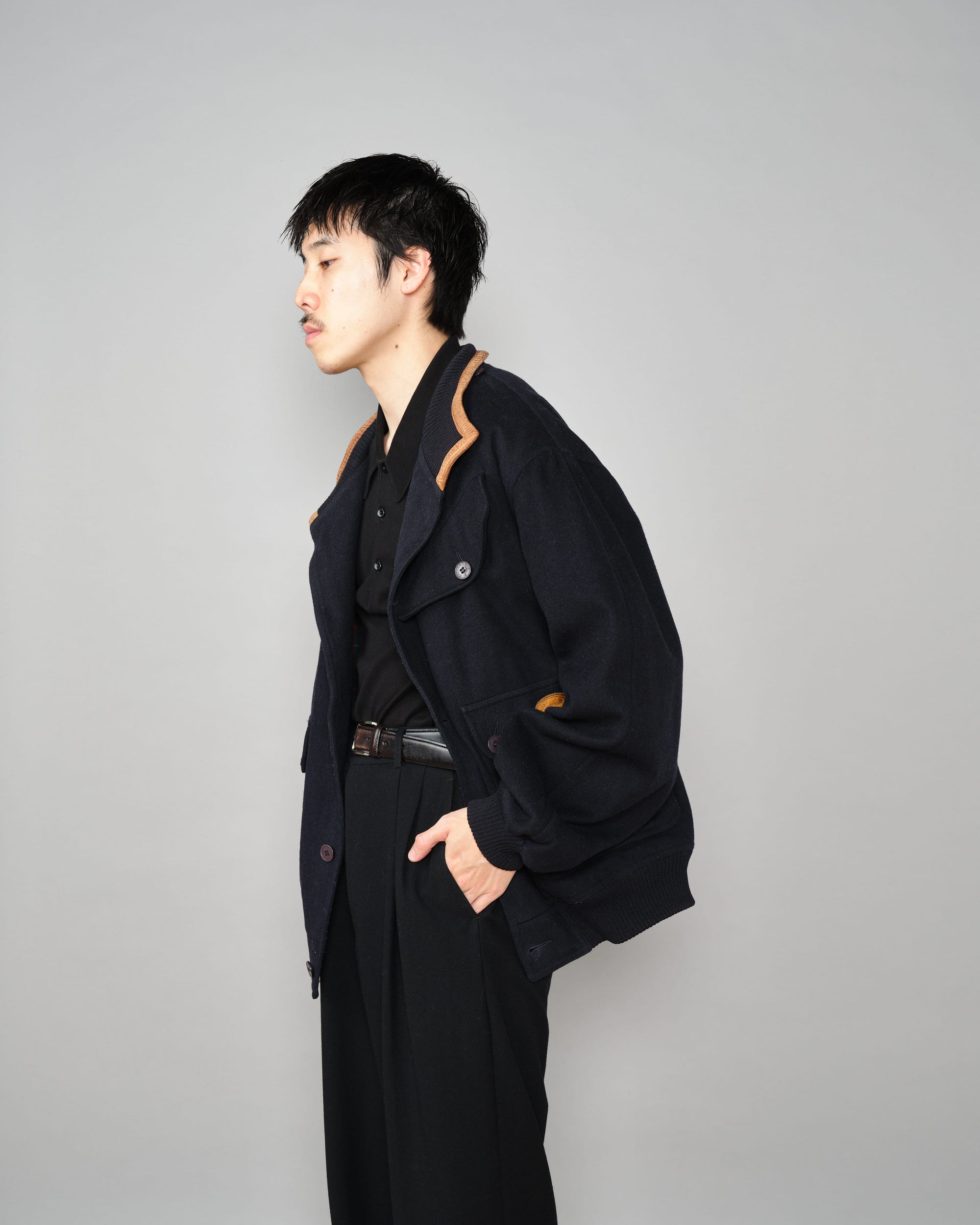 【~80's】Vintage Façonnable Wool Nylon Blouson Size.5