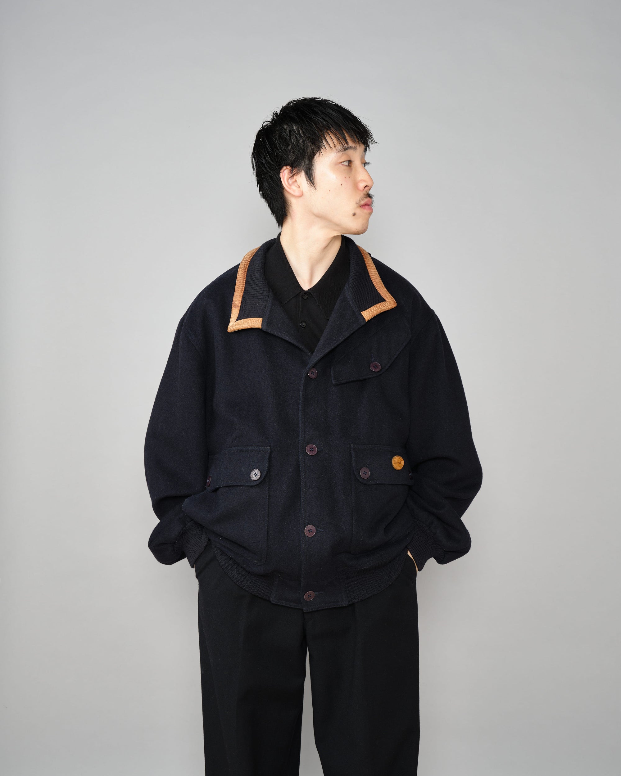 【~80's】Vintage Façonnable Wool Nylon Blouson Size.5