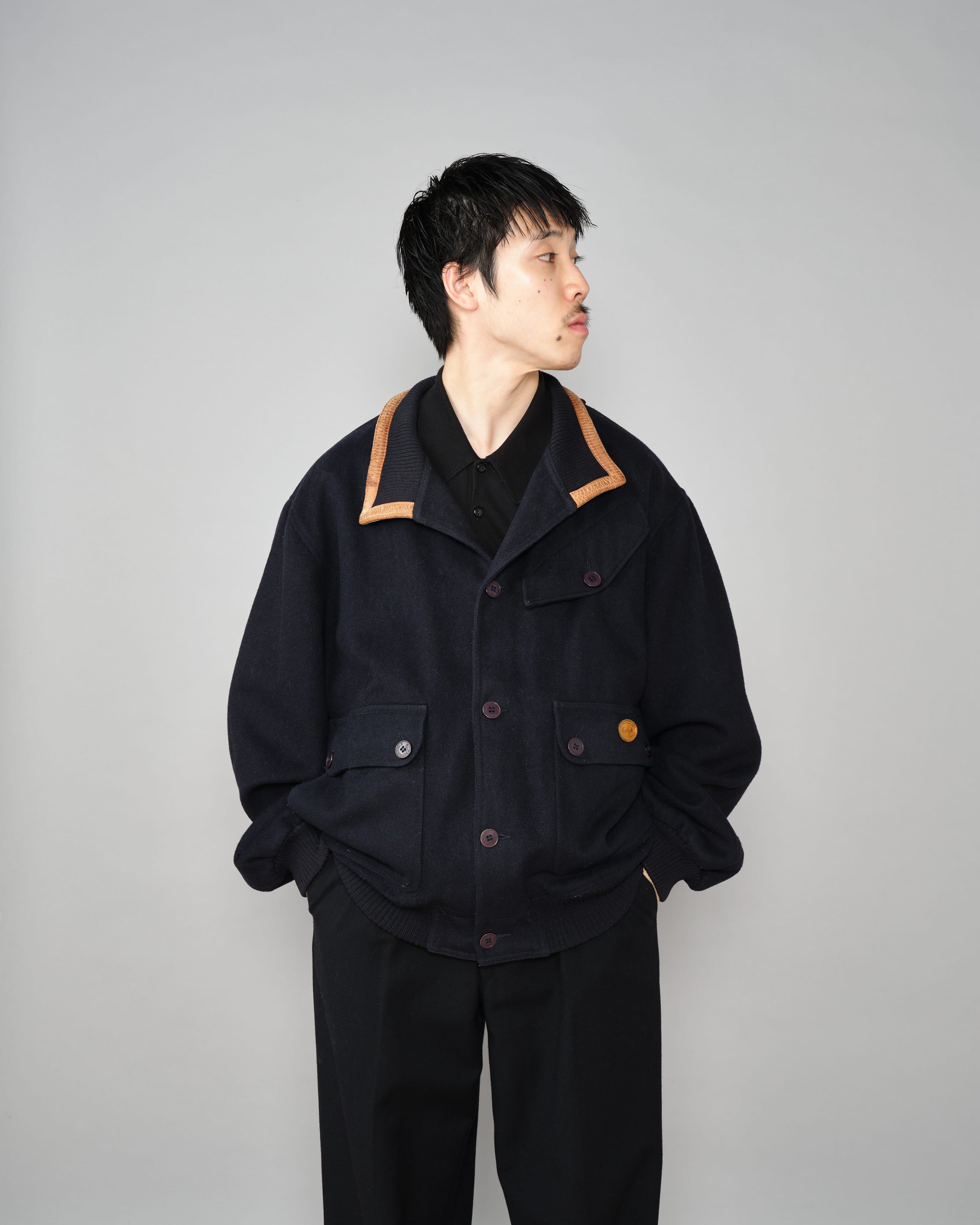 【~80's】Vintage Façonnable Wool Nylon Blouson Size.5