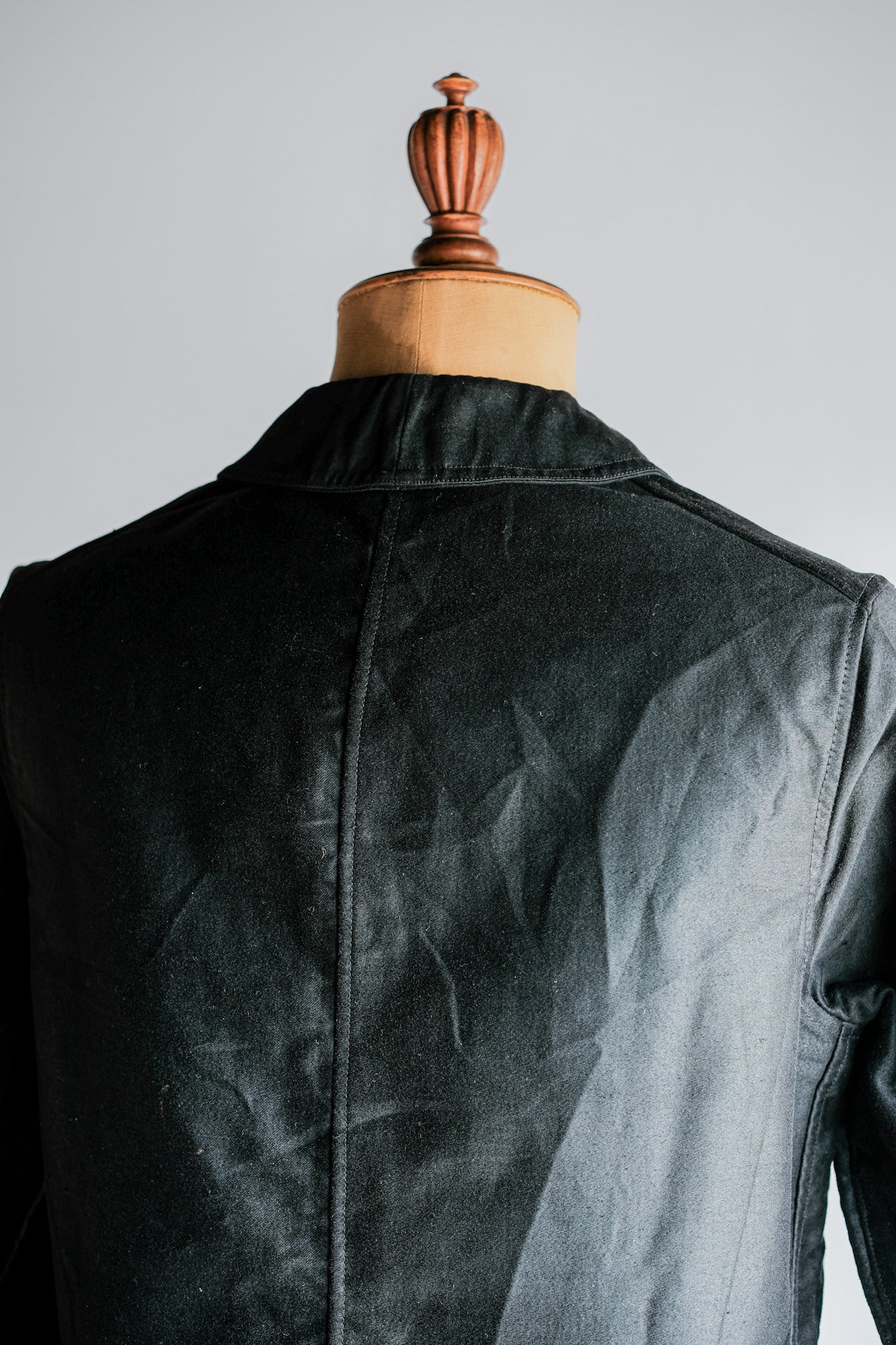 ［~30's］French Vintage Black Moleskin Work Jacket "Le Mont St. Michel"