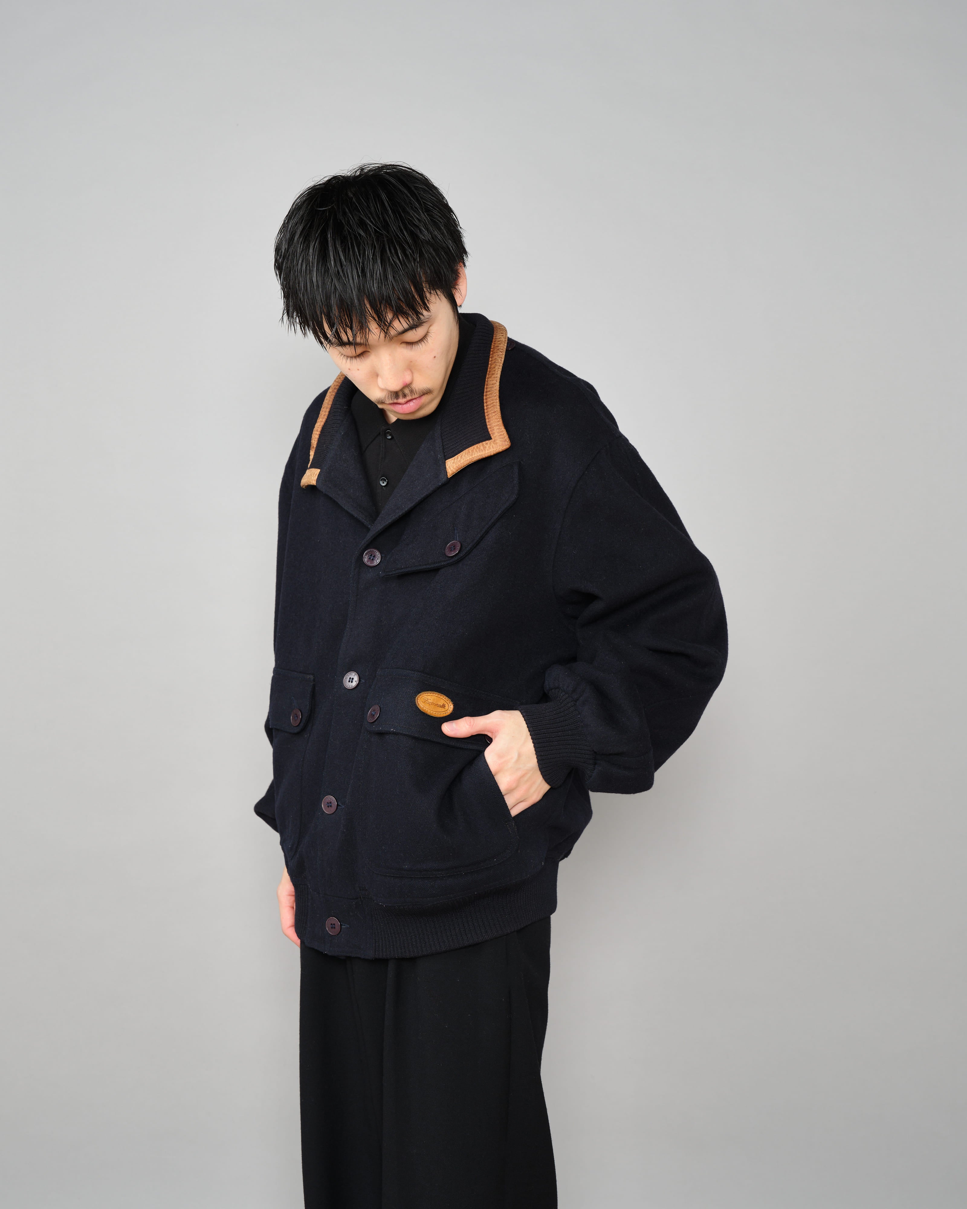 【~80's】Vintage Façonnable Wool Nylon Blouson Size.5