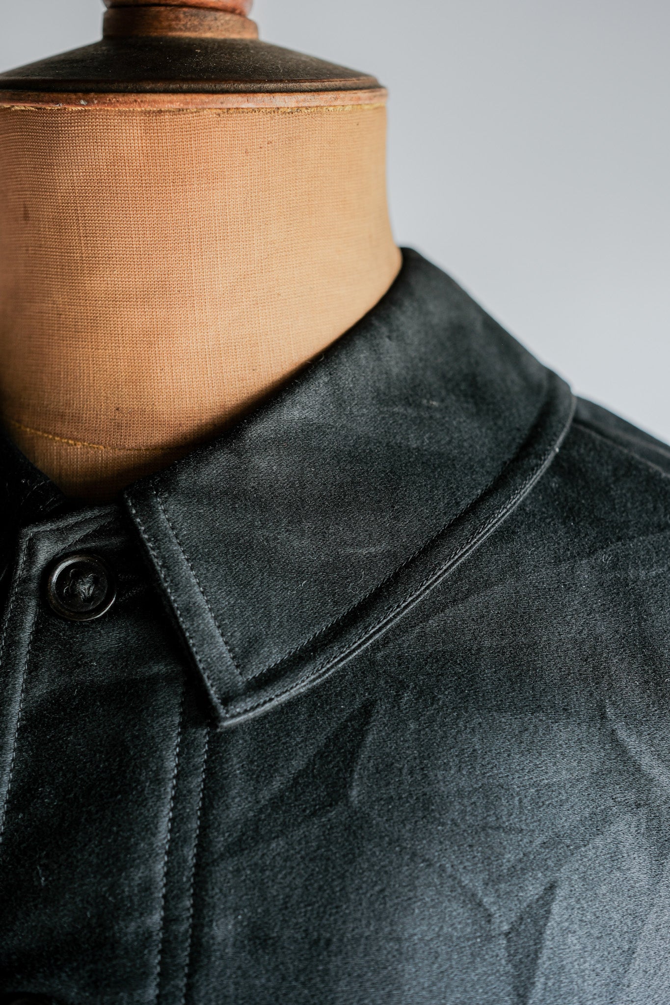 ［~30's］French Vintage Black Moleskin Work Jacket "Le Mont St. Michel"