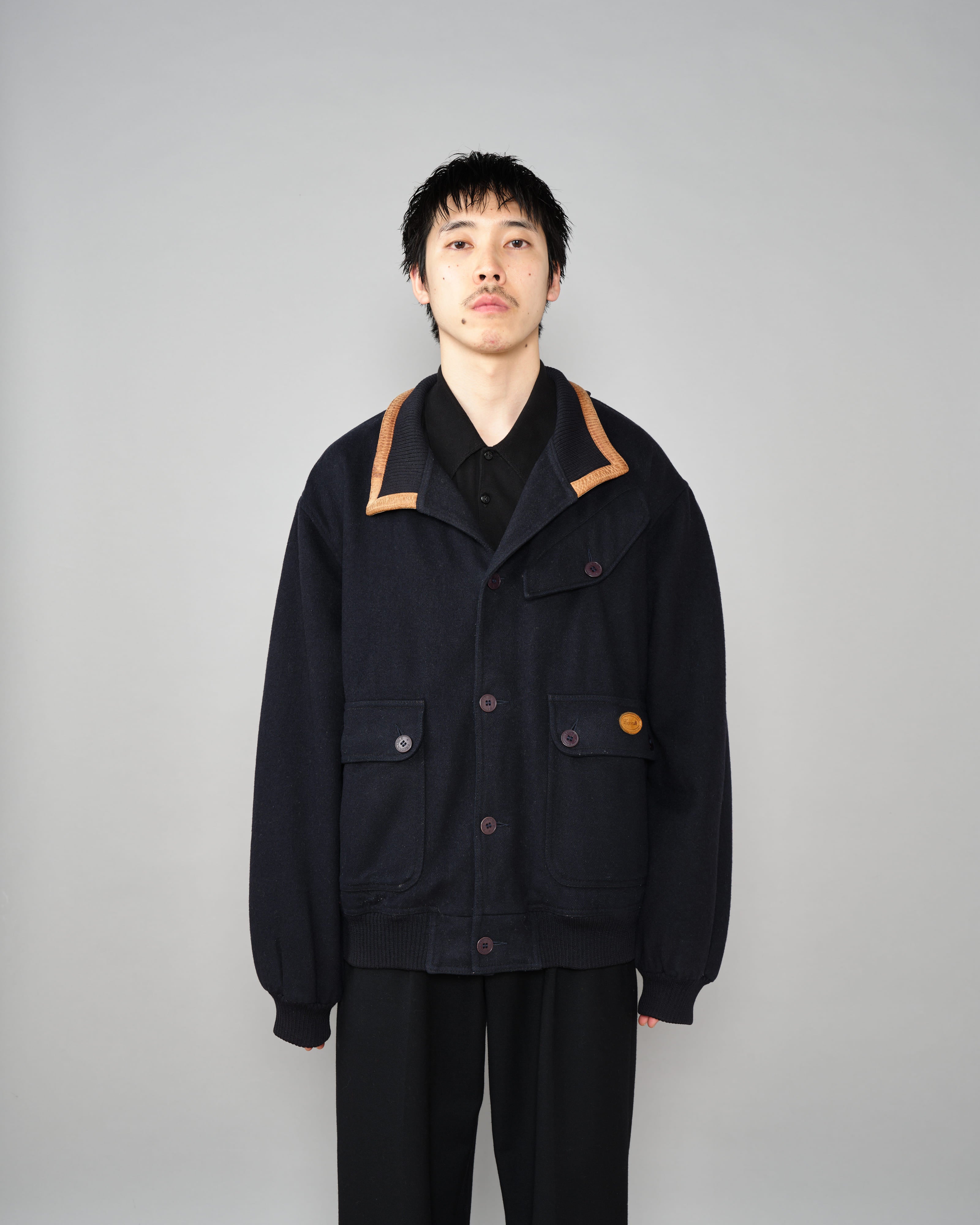 【~80's】Vintage Façonnable Wool Nylon Blouson Size.5