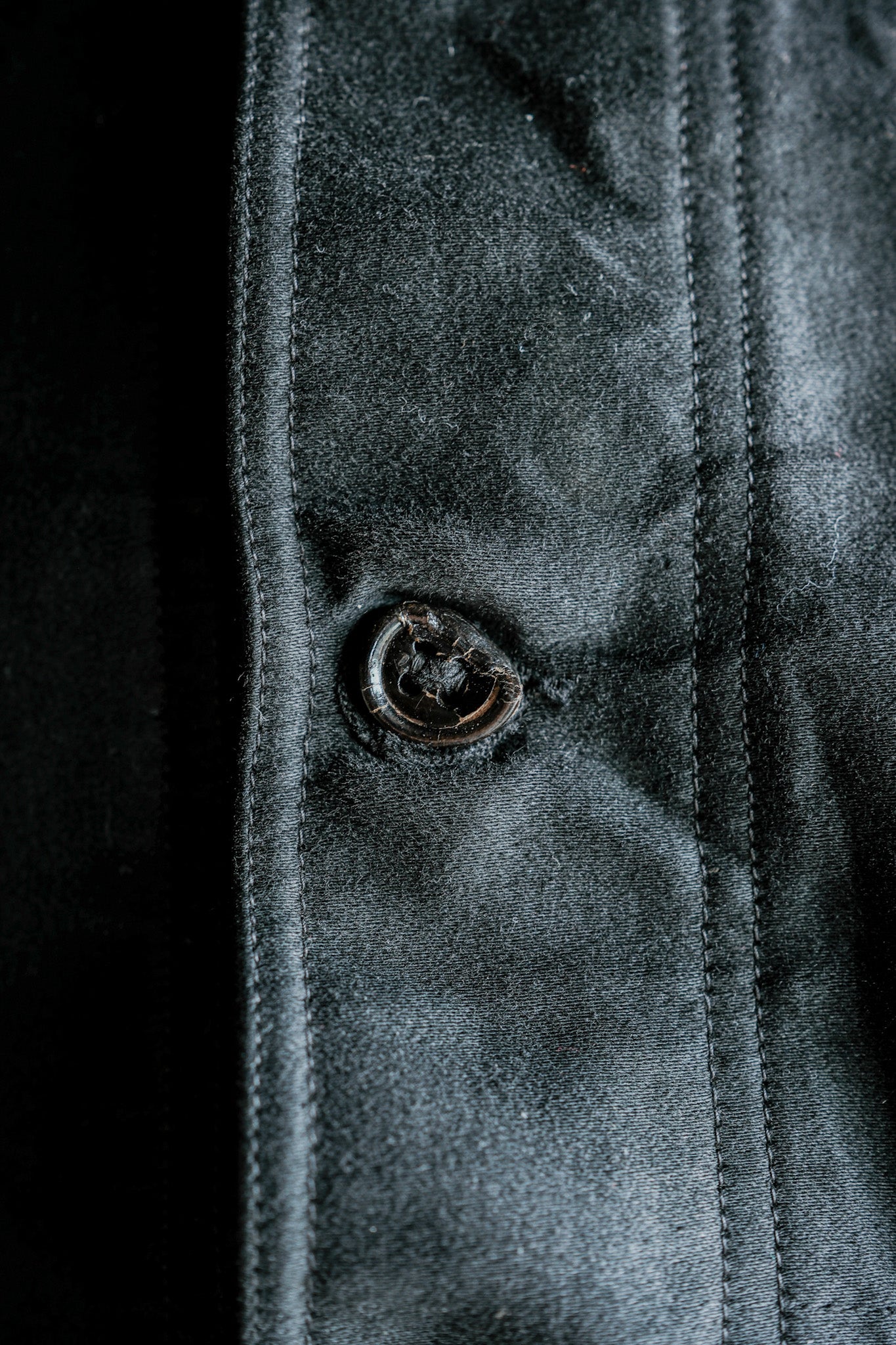 ［~30's］French Vintage Black Moleskin Work Jacket "Le Mont St. Michel"