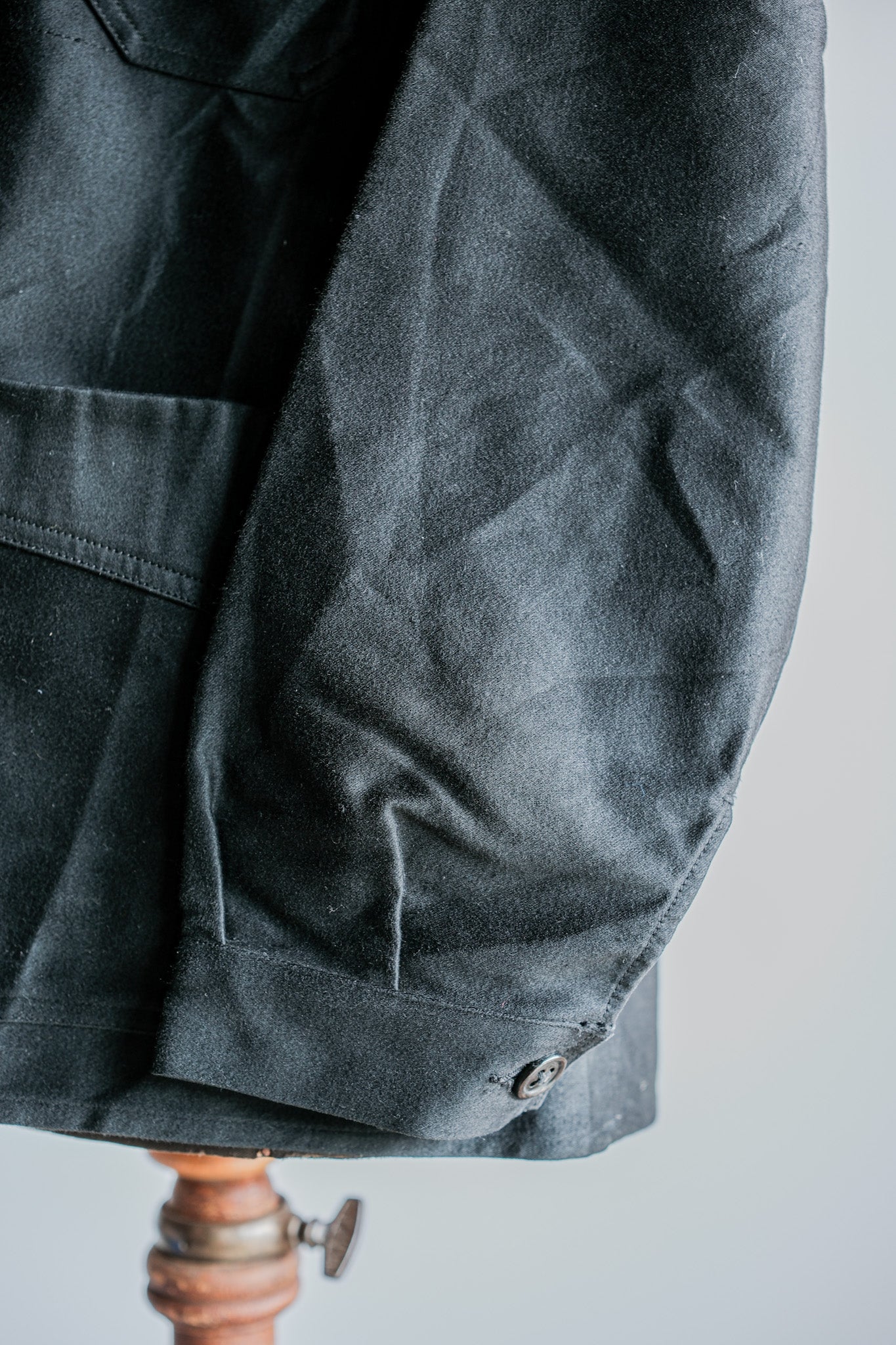 ［~30's］French Vintage Black Moleskin Work Jacket "Le Mont St. Michel"