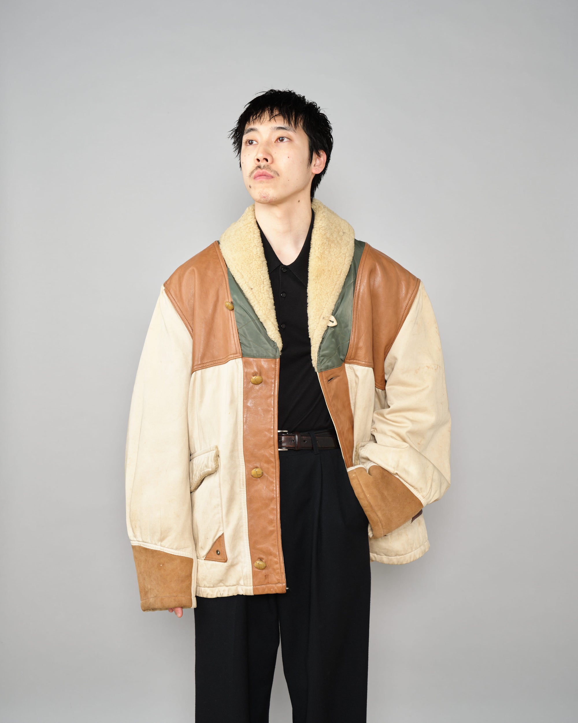 ［~80's］Old CHEVIGNON Switching Design Shawl Collar Jacket Size.XL