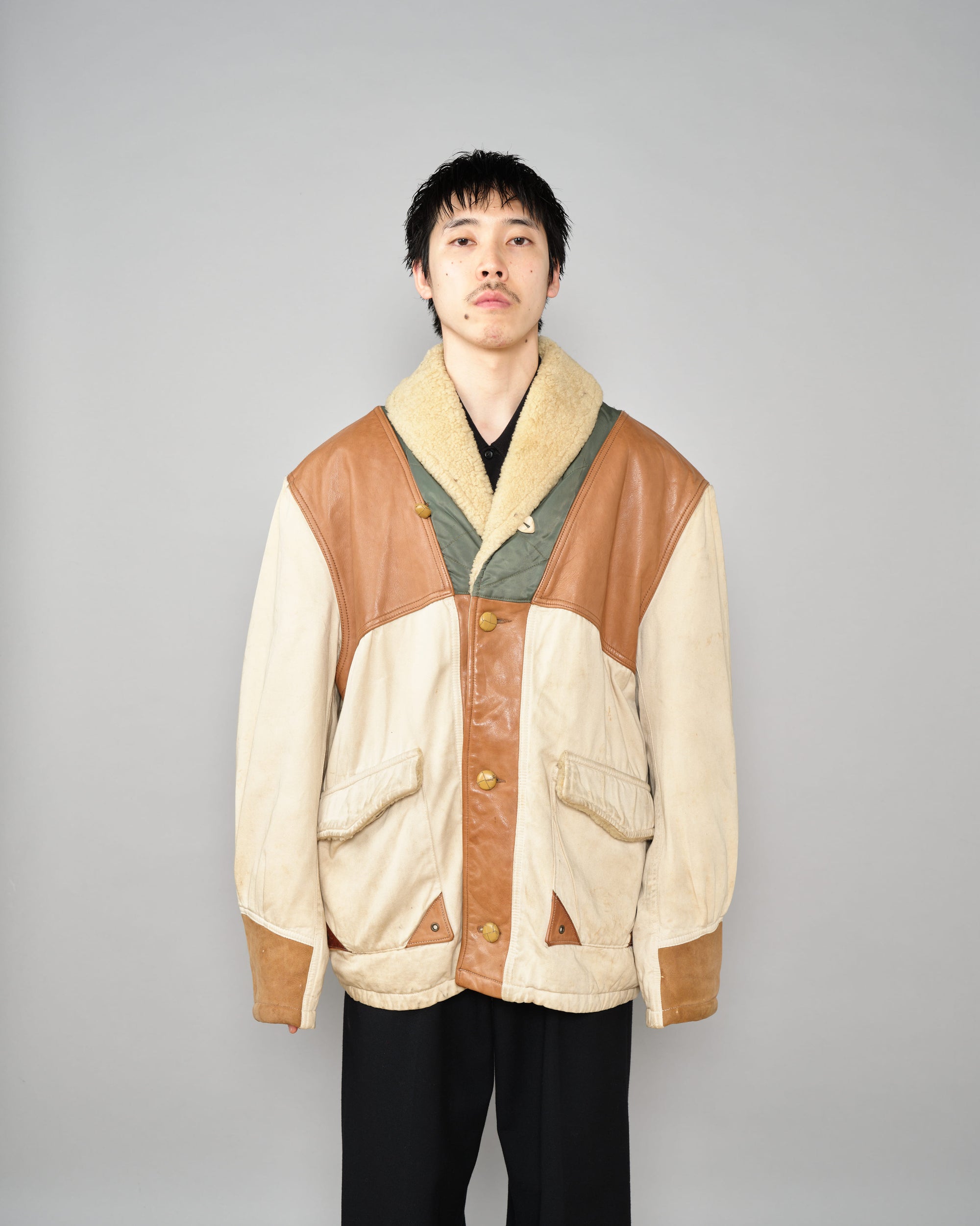 ［~80's］Old CHEVIGNON Switching Design Shawl Collar Jacket Size.XL