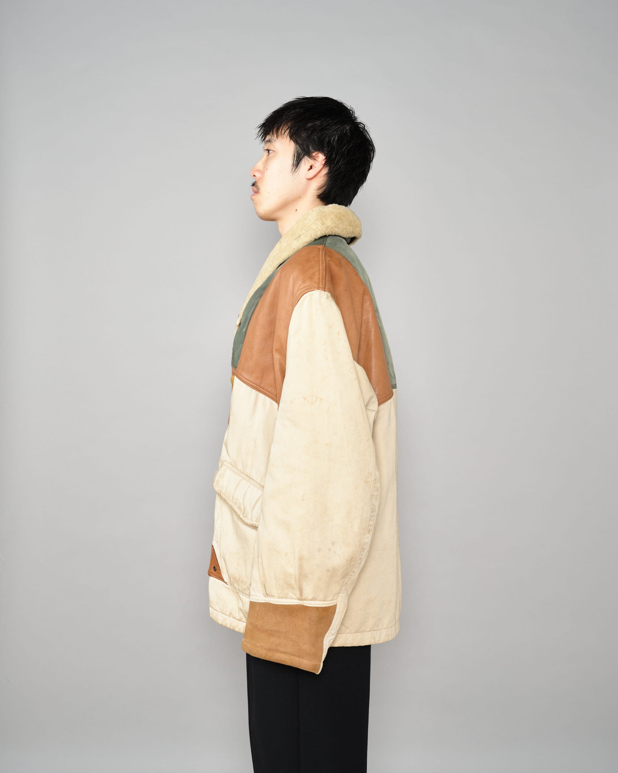 ［~80's］Old CHEVIGNON Switching Design Shawl Collar Jacket Size.XL