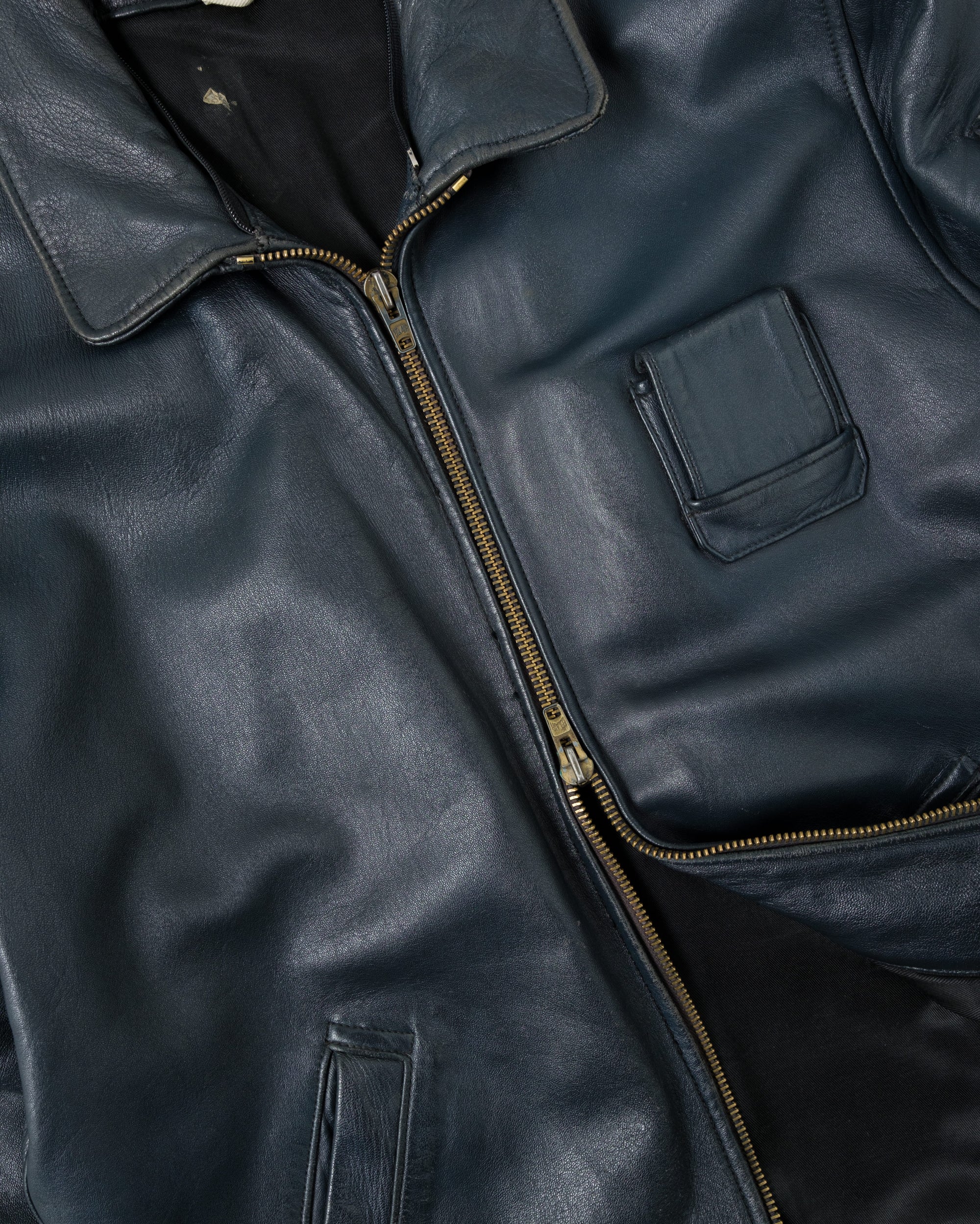 ［~70's］French Air Force Pilot Leather Jacket Size.100X