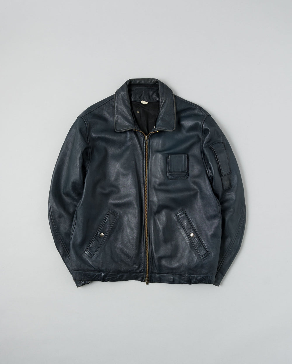 【~70's】French Air Force Pilot Leather Jacket Size.100X