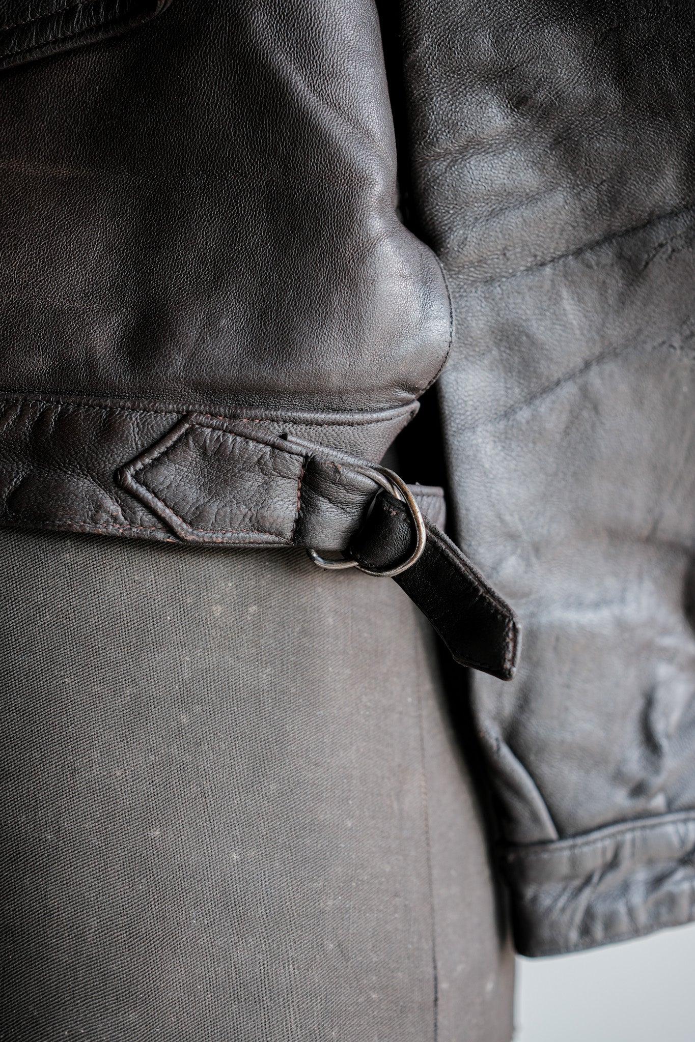 50's］French Vintage Hartmann Type Motorcycle Leather Jacket
