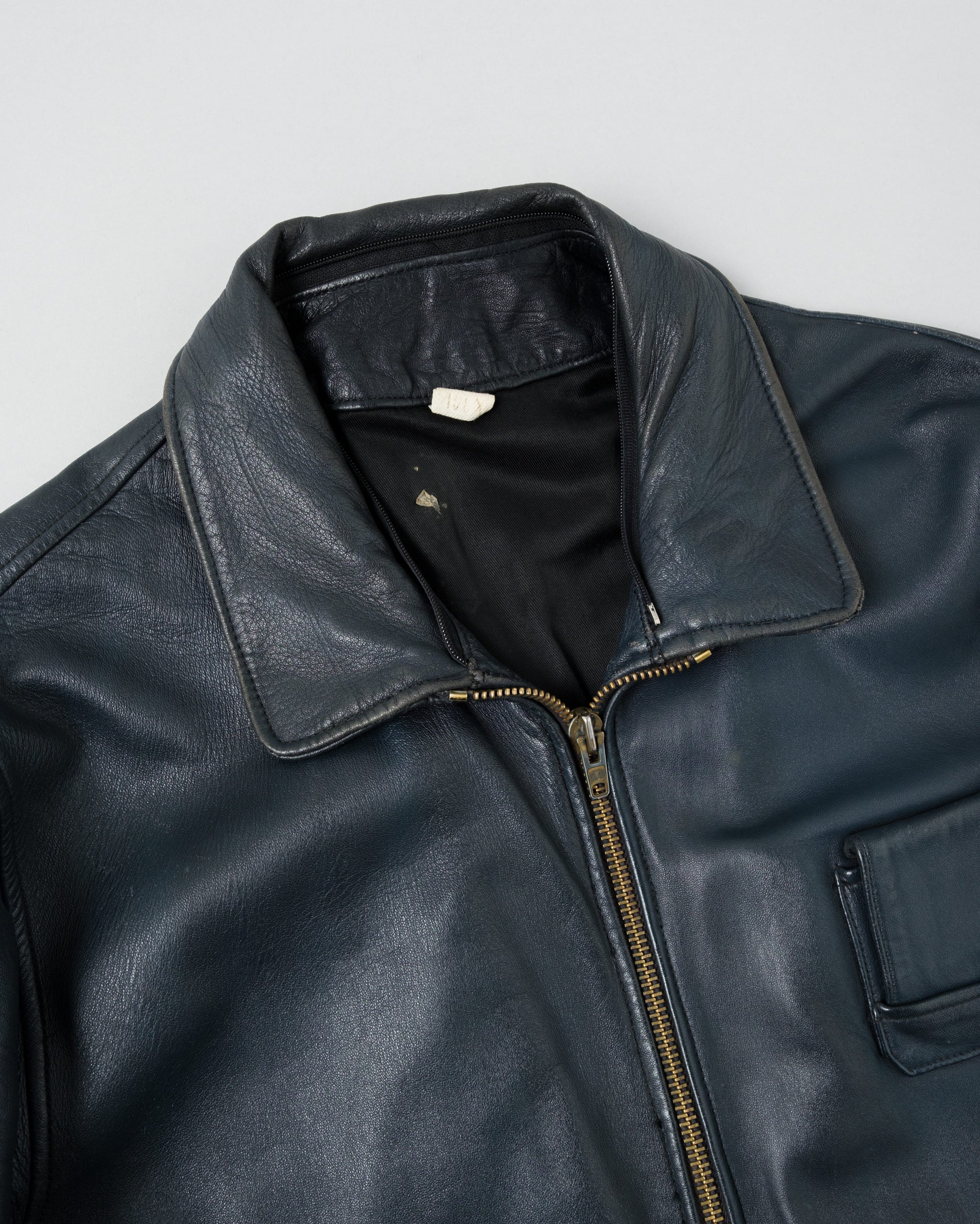 ［~70's］French Air Force Pilot Leather Jacket Size.100X