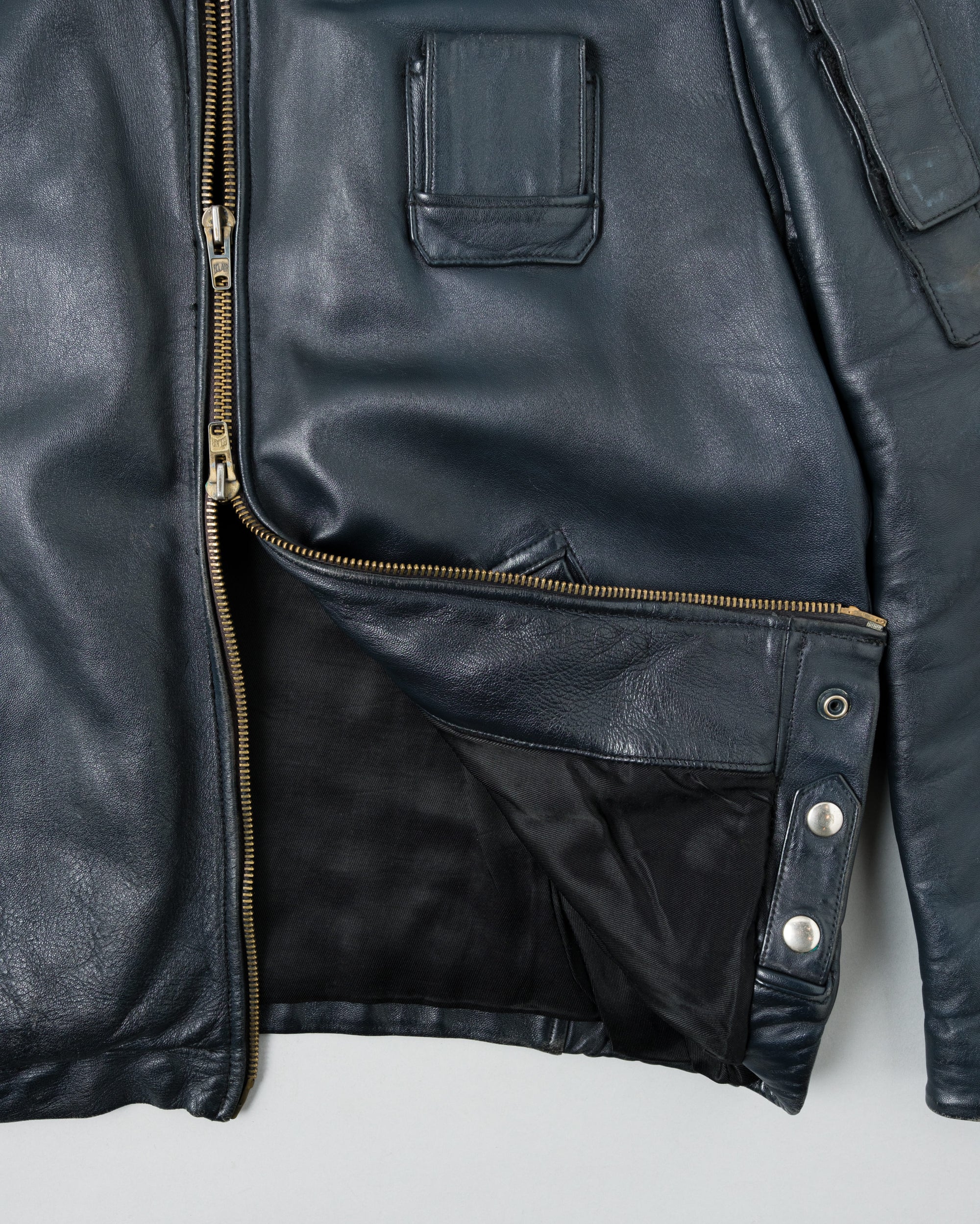 ［~70's］French Air Force Pilot Leather Jacket Size.100X