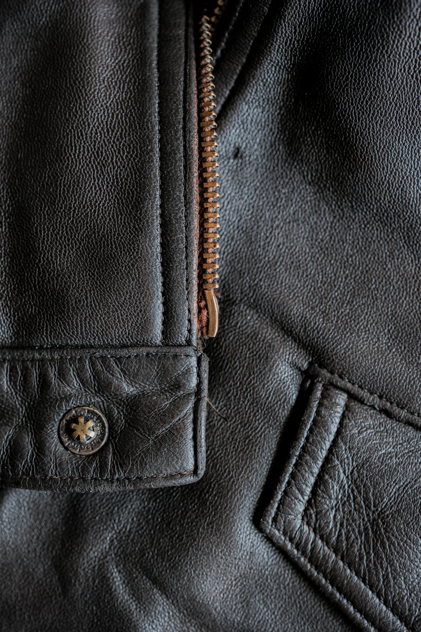 50's] French vintage Hartmann Type Motorcycle Leather Jacket