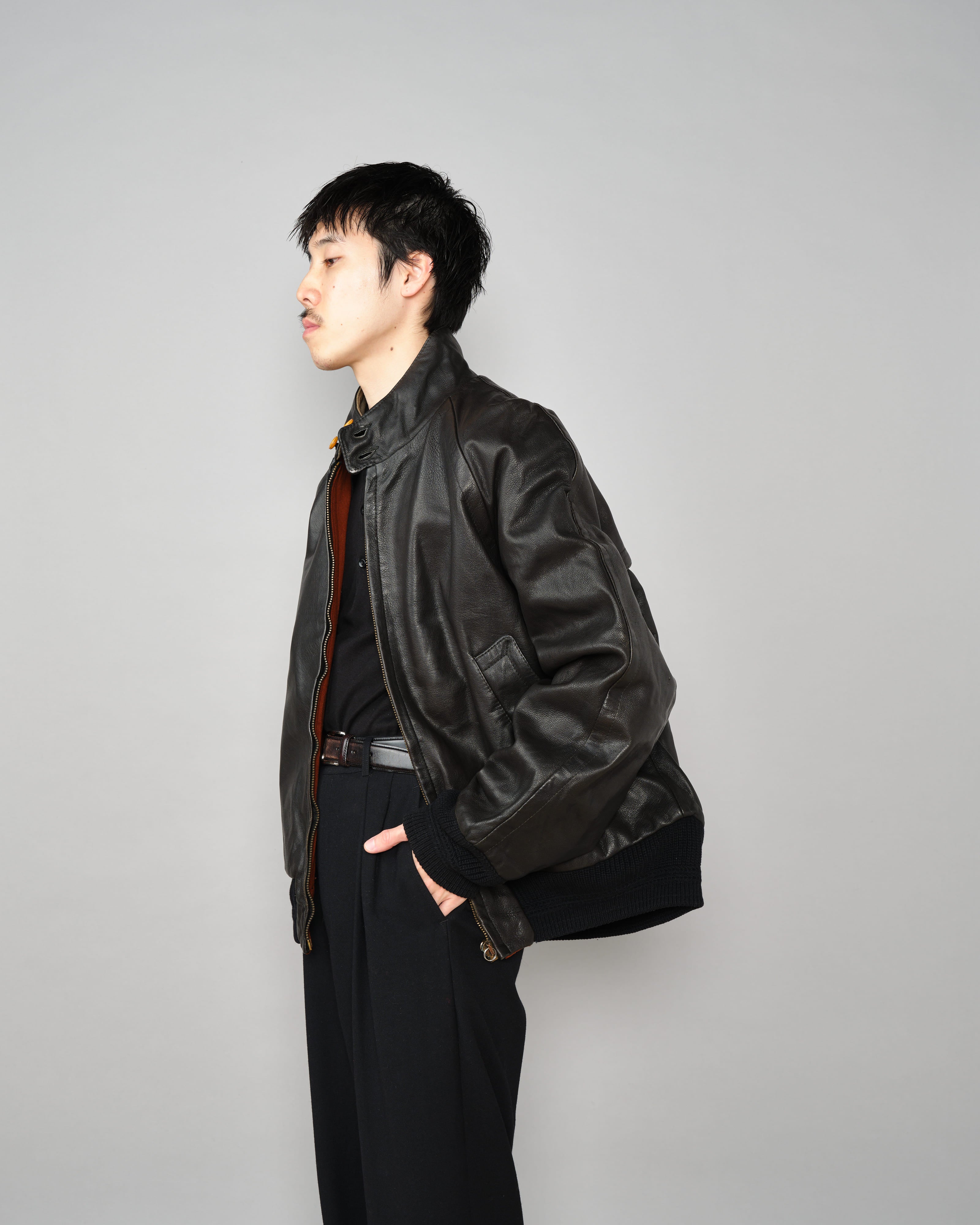 【88AW】Old C.P.Company Black Leather Blouson Size.50