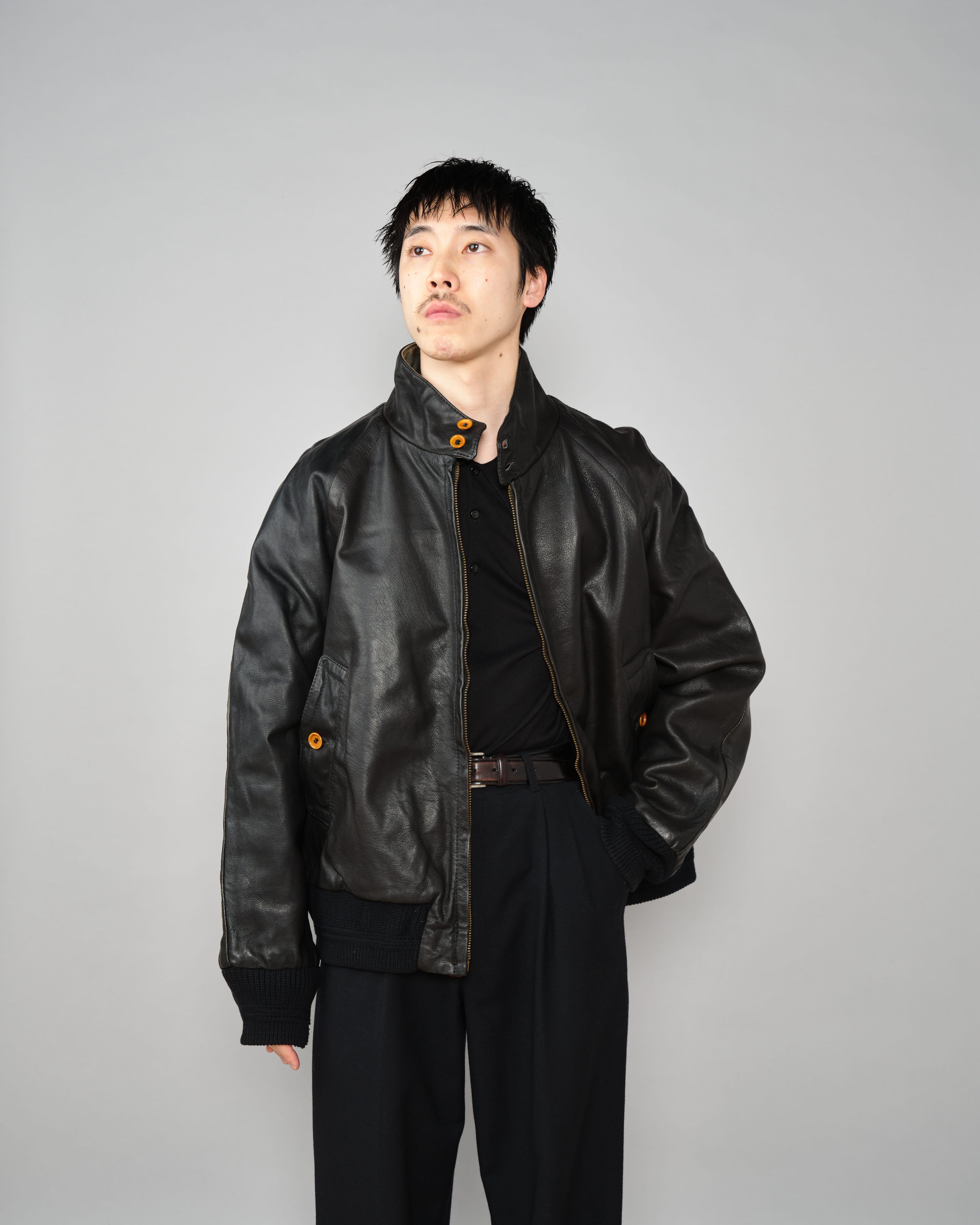 【88AW】Old C.P.Company Black Leather Blouson Size.50