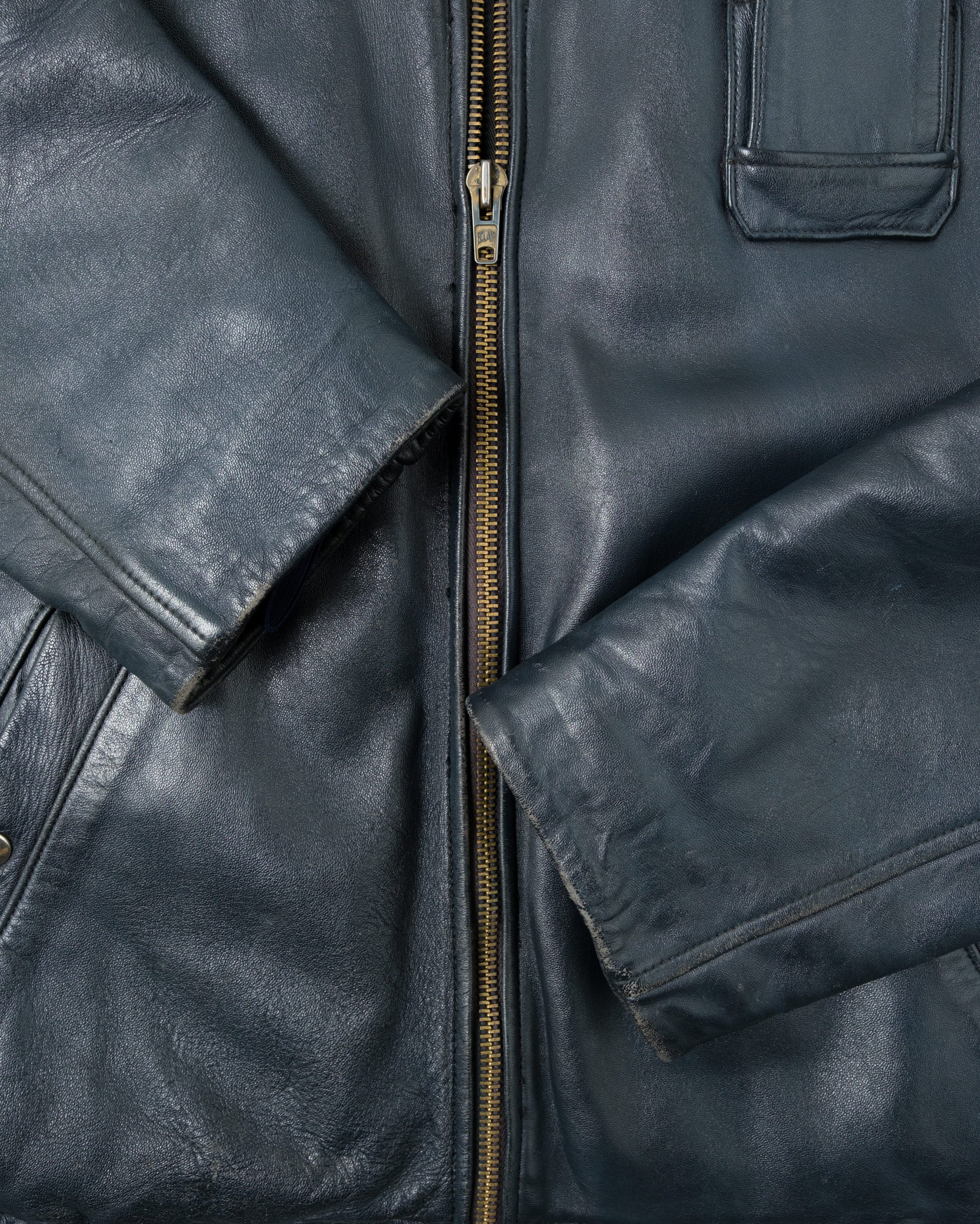 ［~70's］French Air Force Pilot Leather Jacket Size.100X