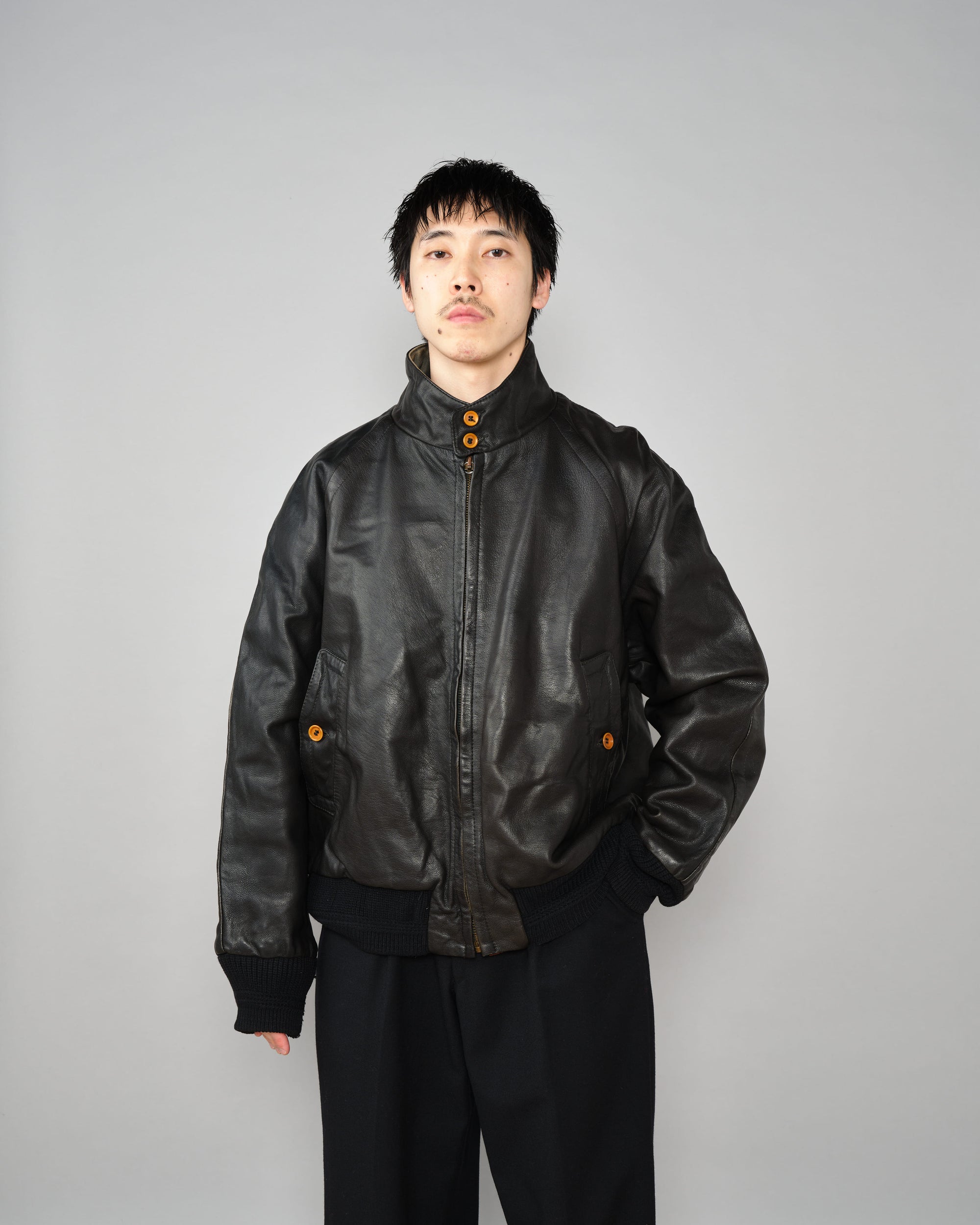［88AW］Old C.P.Company Black Leather Blouson Size.50