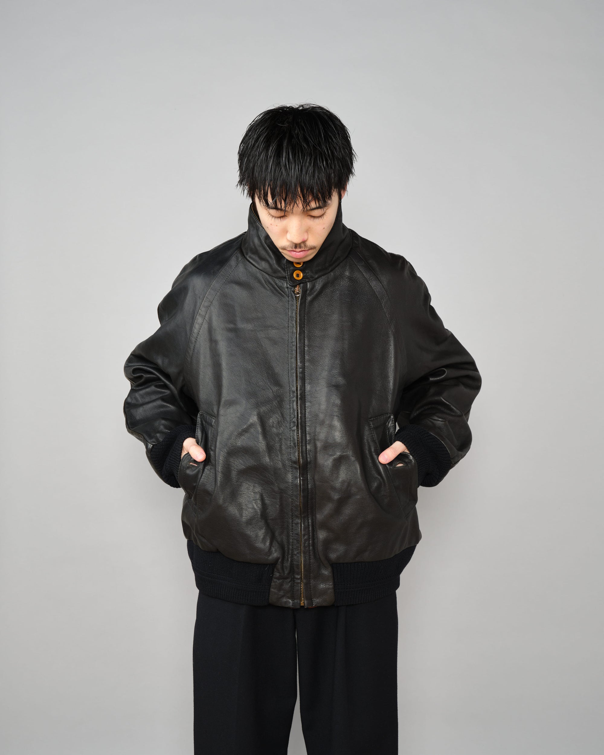 ［88AW］Old C.P.Company Black Leather Blouson Size.50