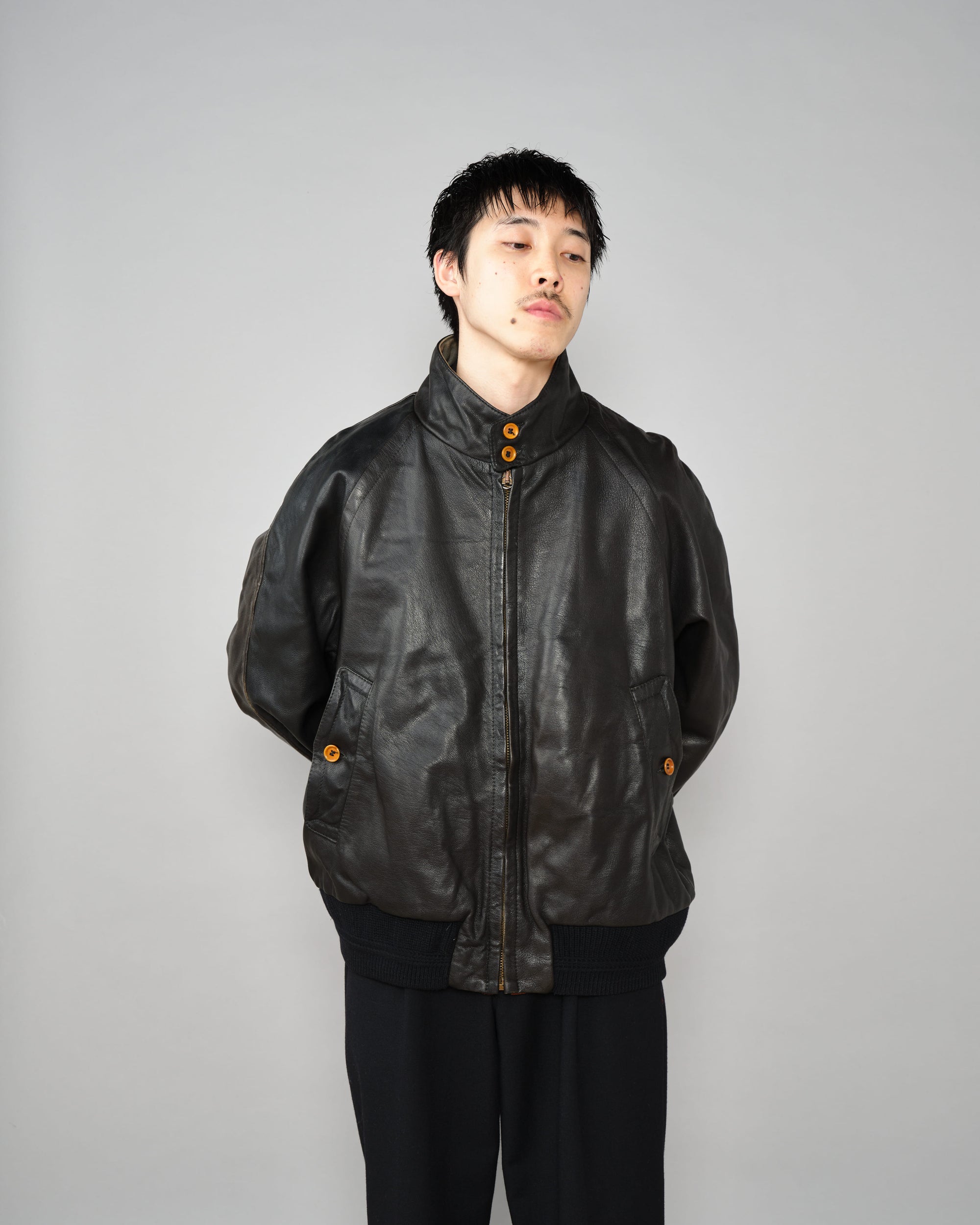 ［88AW］Old C.P.Company Black Leather Blouson Size.50