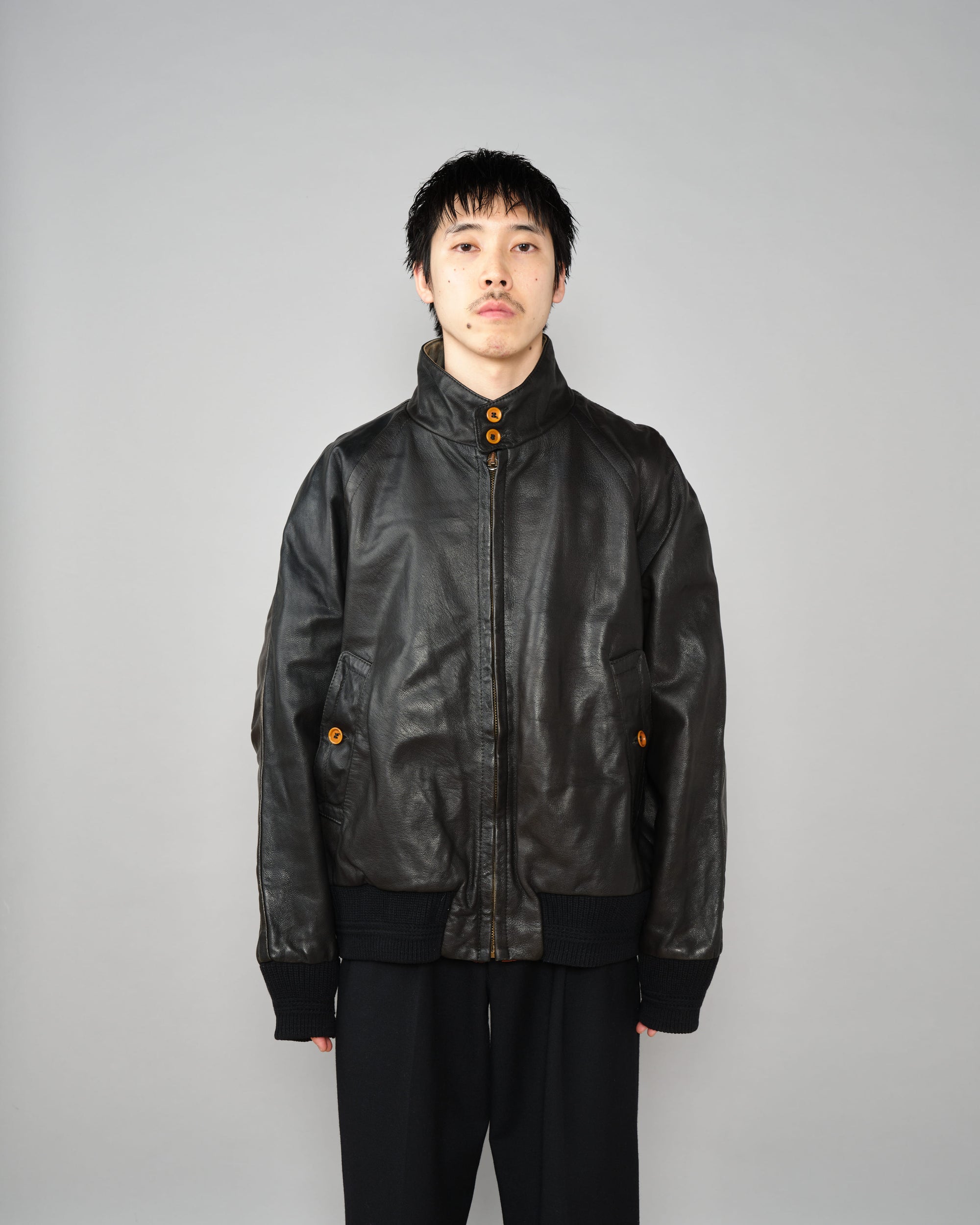 ［88AW］Old C.P.Company Black Leather Blouson Size.50