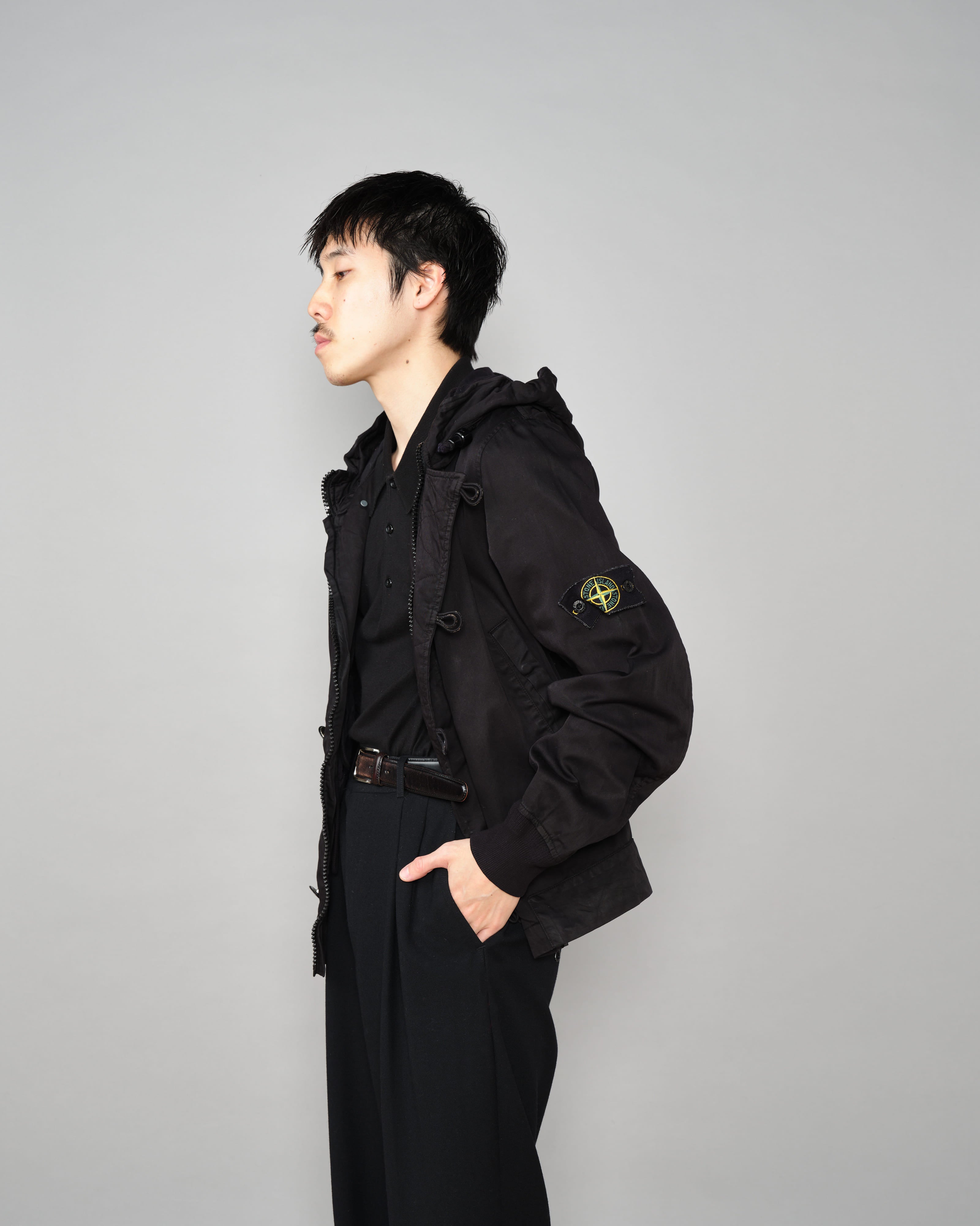 【06AW】เสื้อแจ็คเก็ตตัวสั้นมีฮู้ดผ้าฝ้าย Old STONE ISLAND Size.S "RASO GOMMATO"