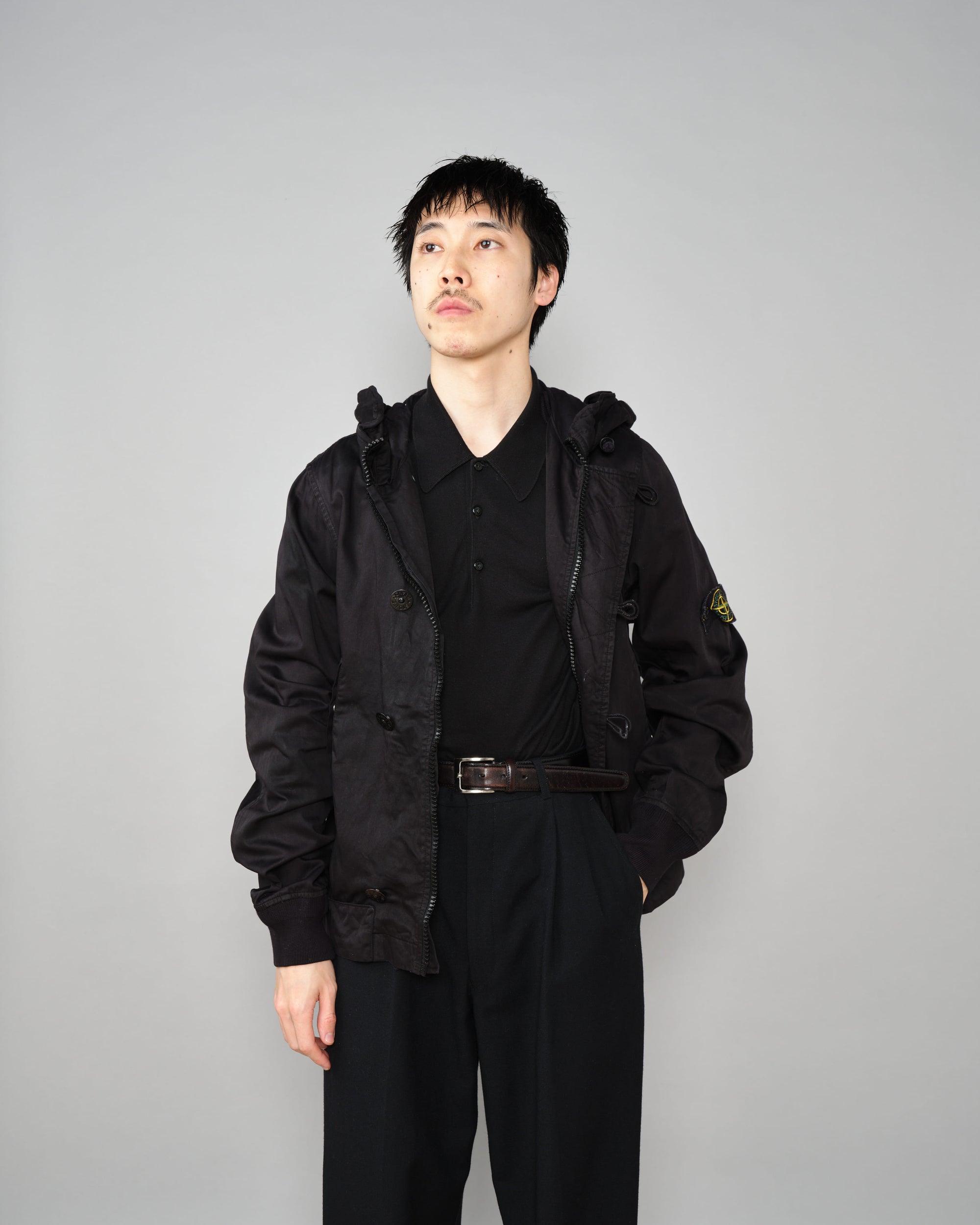 ［06AW］Old STONE ISLAND Garment Dyed Cotton Hooded Short Jacket Size.S "RASO GOMMATO"