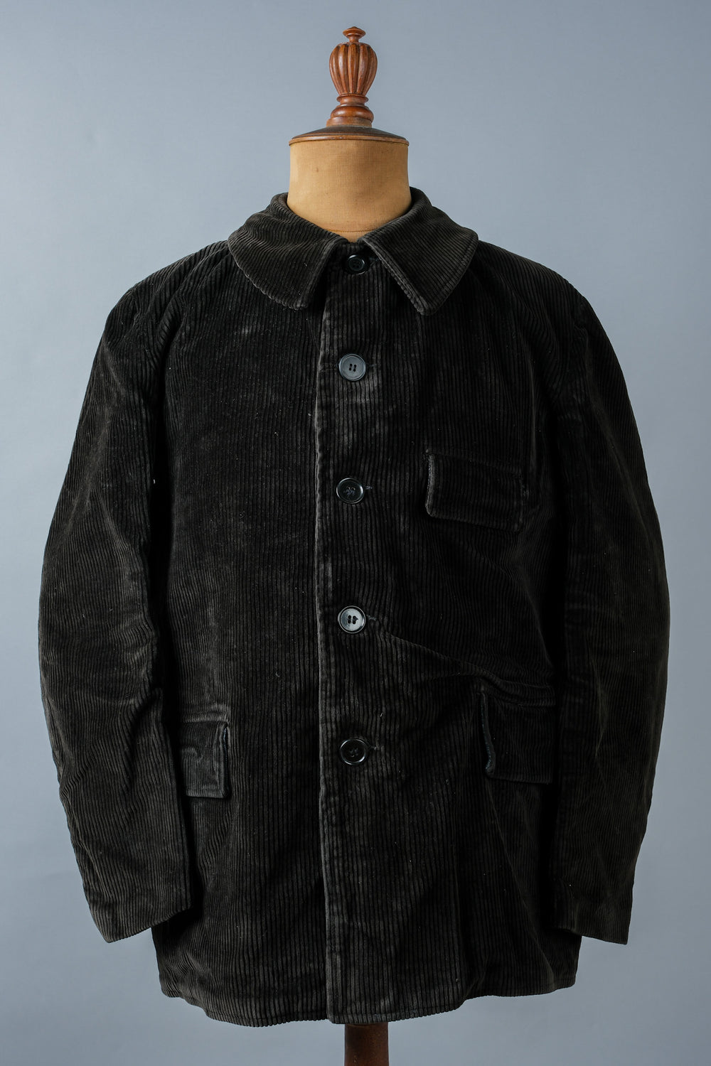 ［~40's］French Vintage Dark Brown Corduroy Work Jacket Size.46 "Adolphe Lafont"