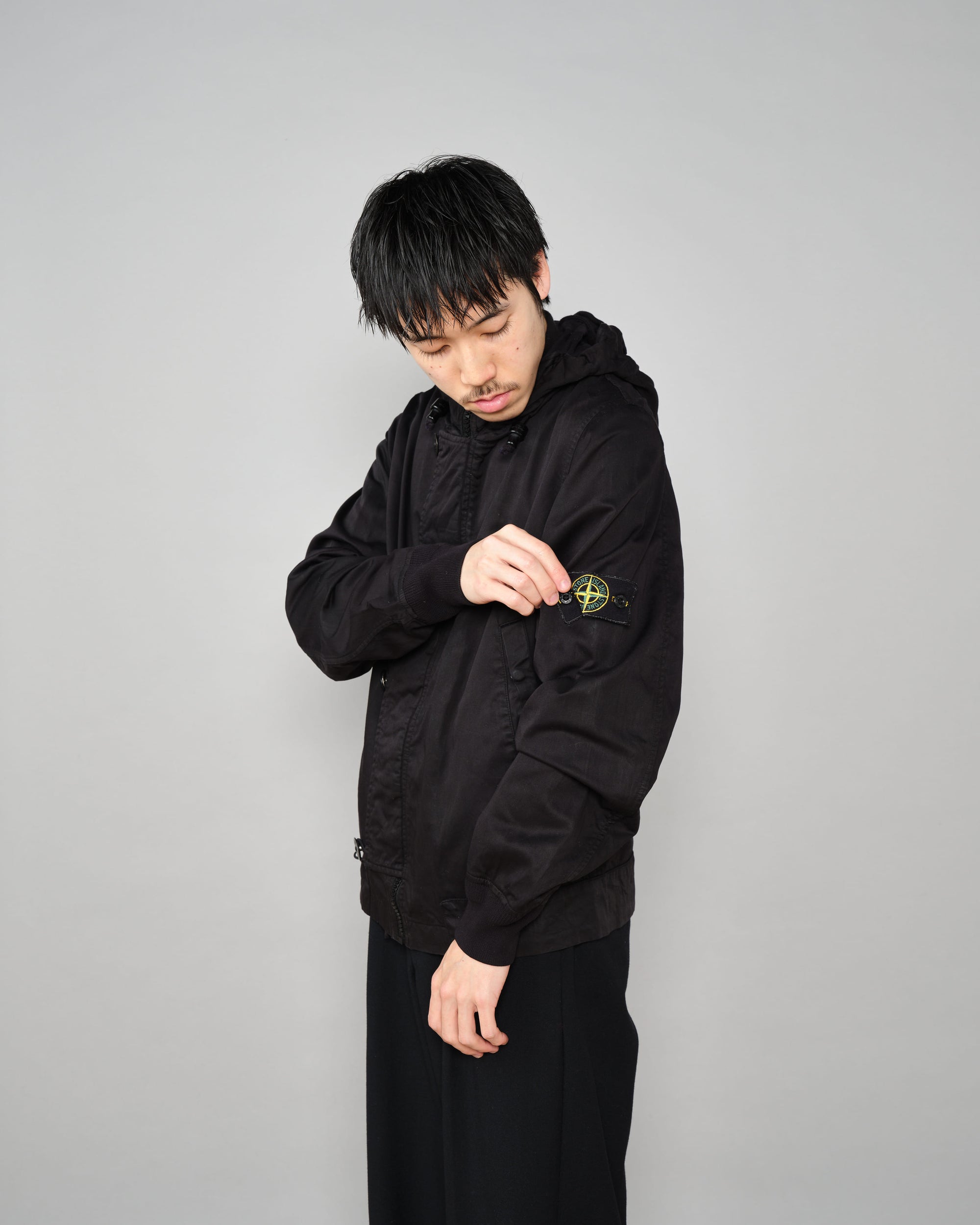［06AW］Old STONE ISLAND Garment Dyed Cotton Hooded Short Jacket Size.S "RASO GOMMATO"