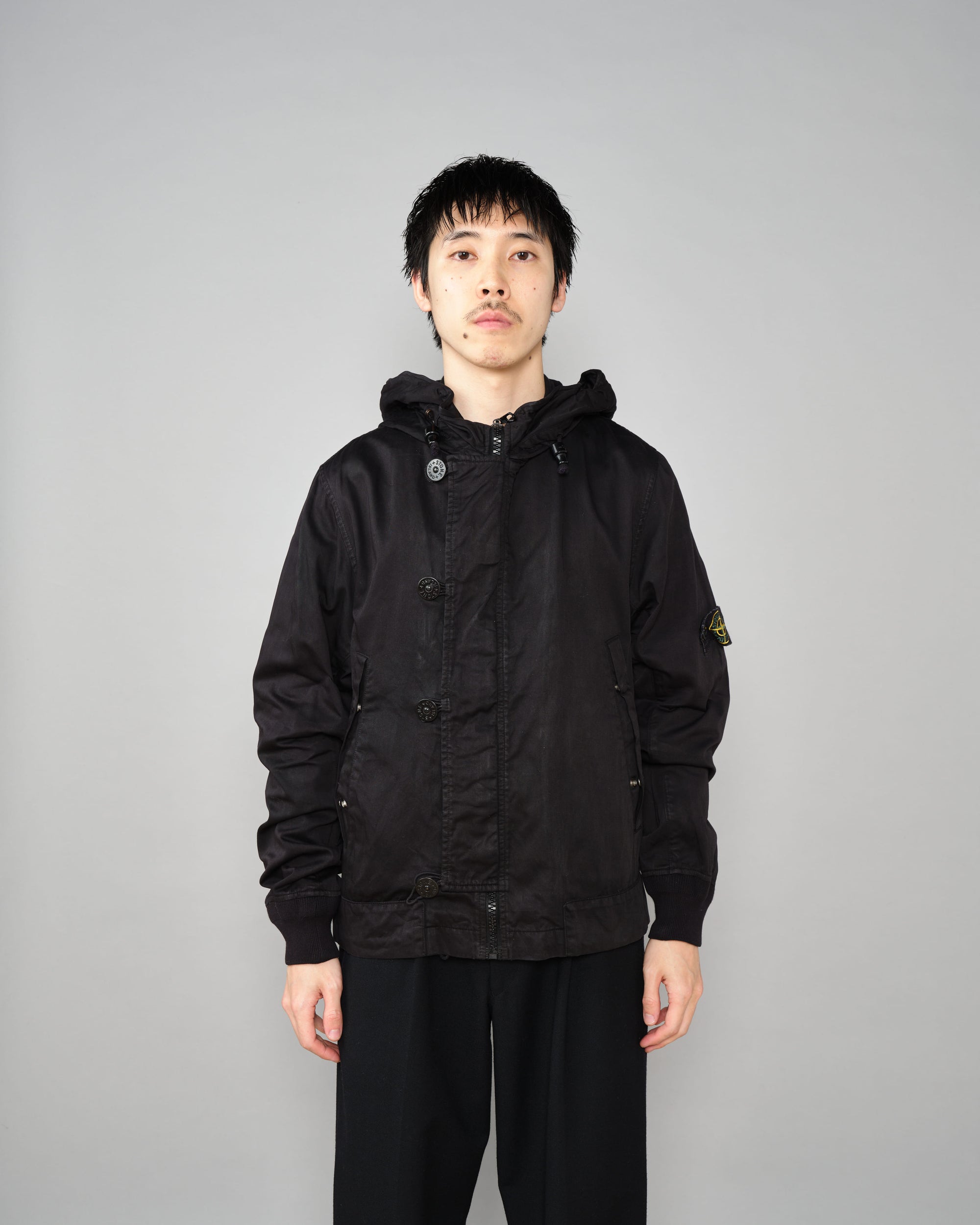 ［06AW］Old STONE ISLAND Garment Dyed Cotton Hooded Short Jacket Size.S "RASO GOMMATO"