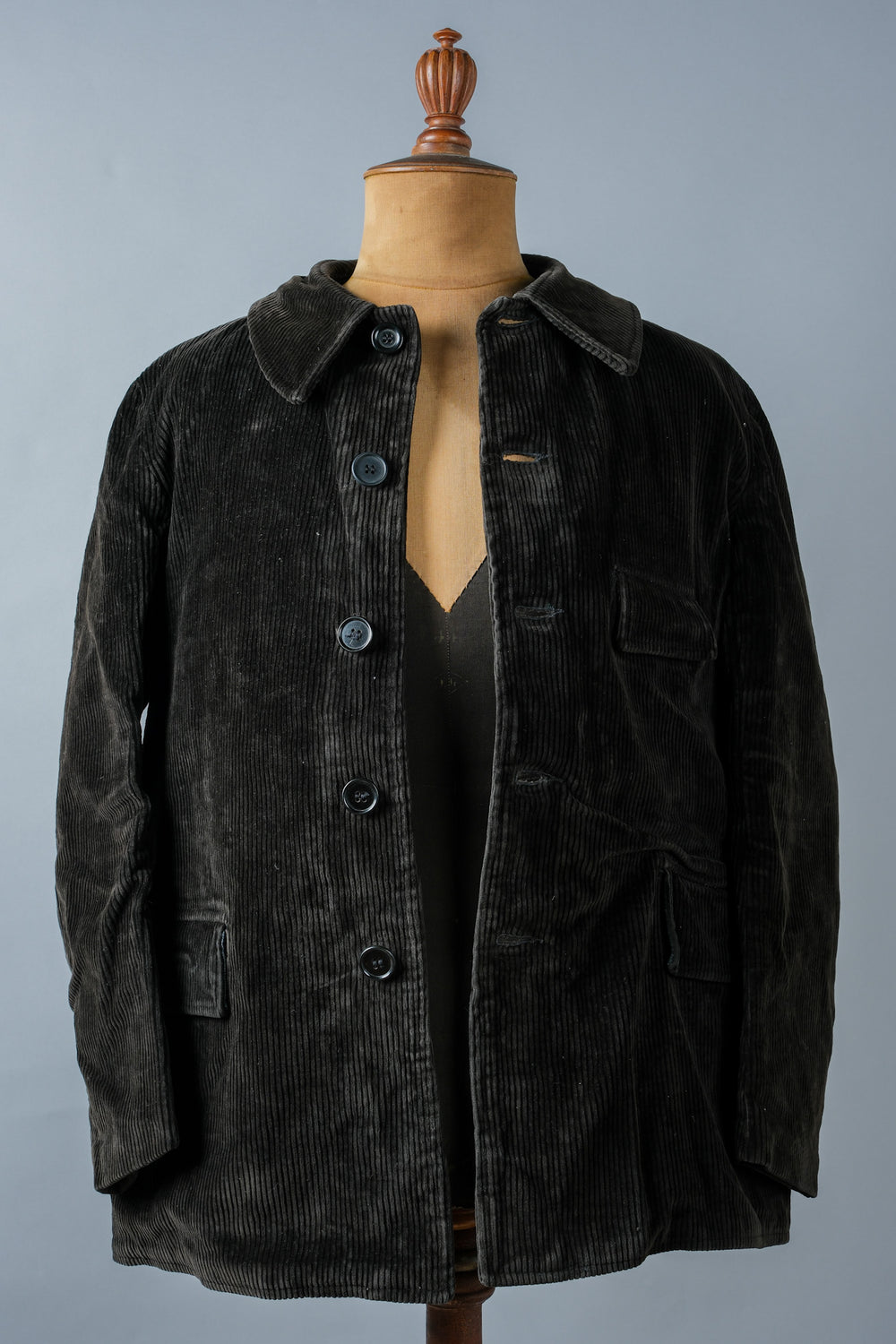 ［~40's］French Vintage Dark Brown Corduroy Work Jacket Size.46 "Adolphe Lafont"