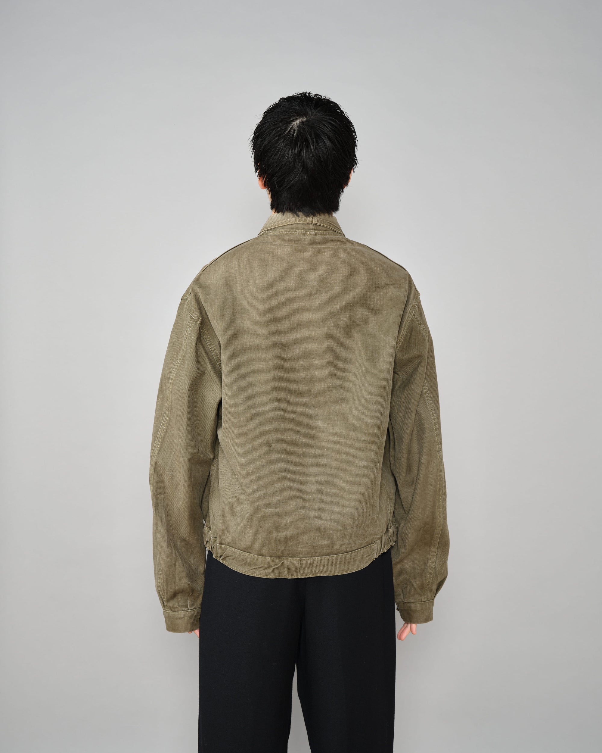 【~50's】French Vintage Khaki Brown Cotton Twill Cyclist Jacket