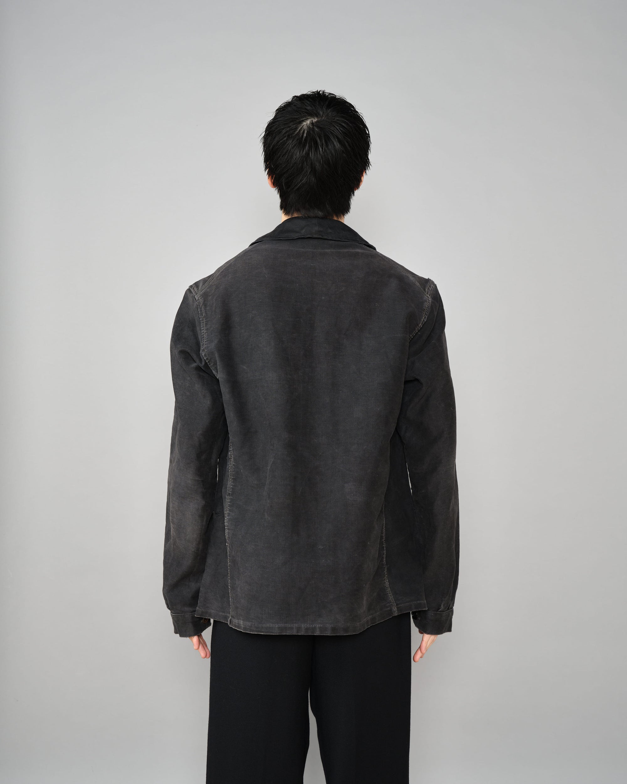［~40's］French Vintage Black Moleskin Work Jacket "6 Buttons"