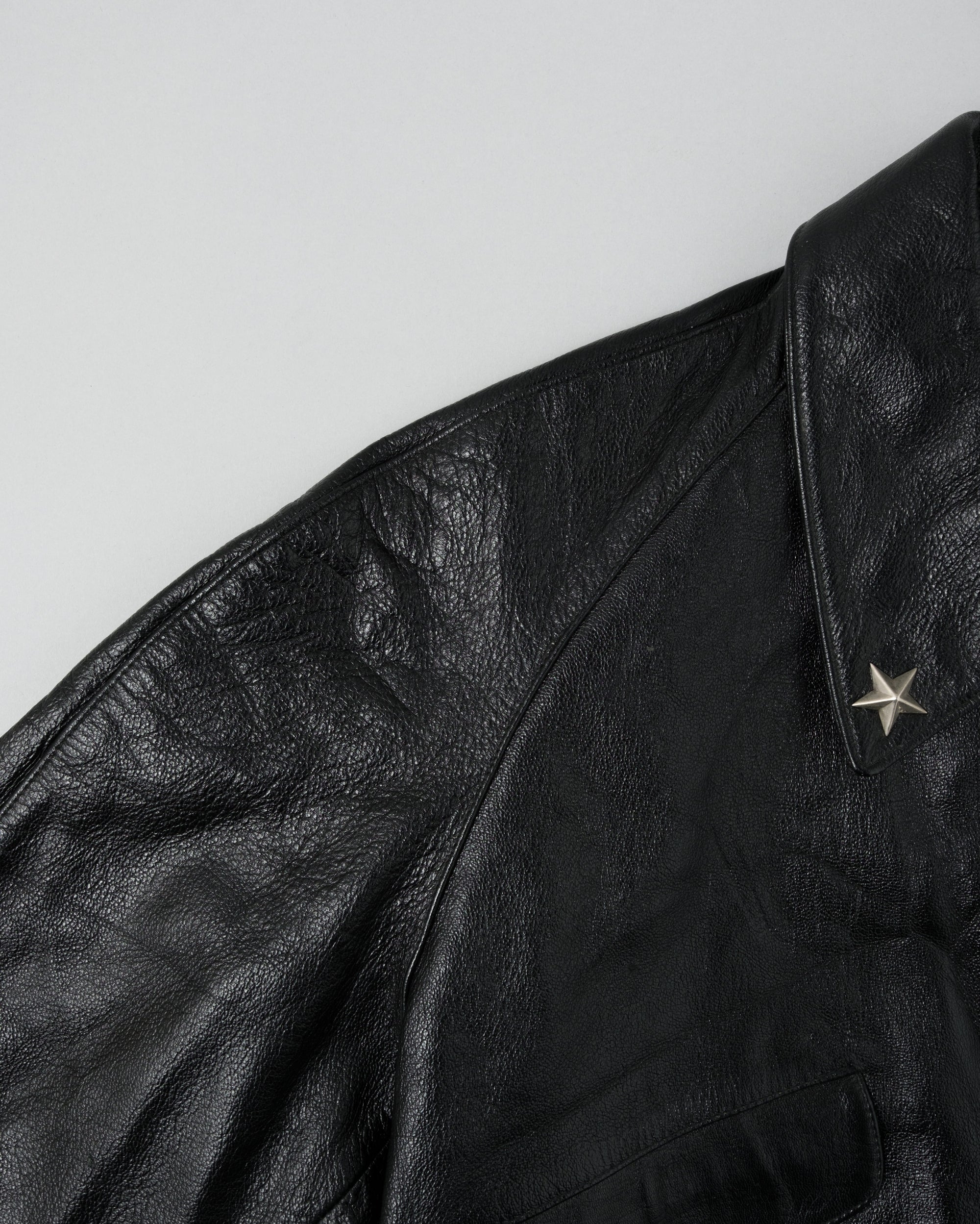 ［~60’s］Italian Army Motorcycle Leather Jacket Size.2