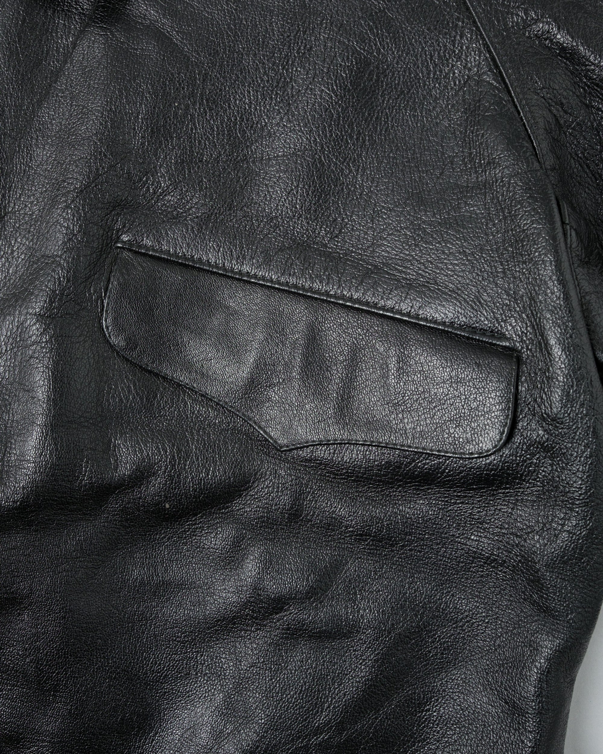 ［~60’s］Italian Army Motorcycle Leather Jacket Size.2