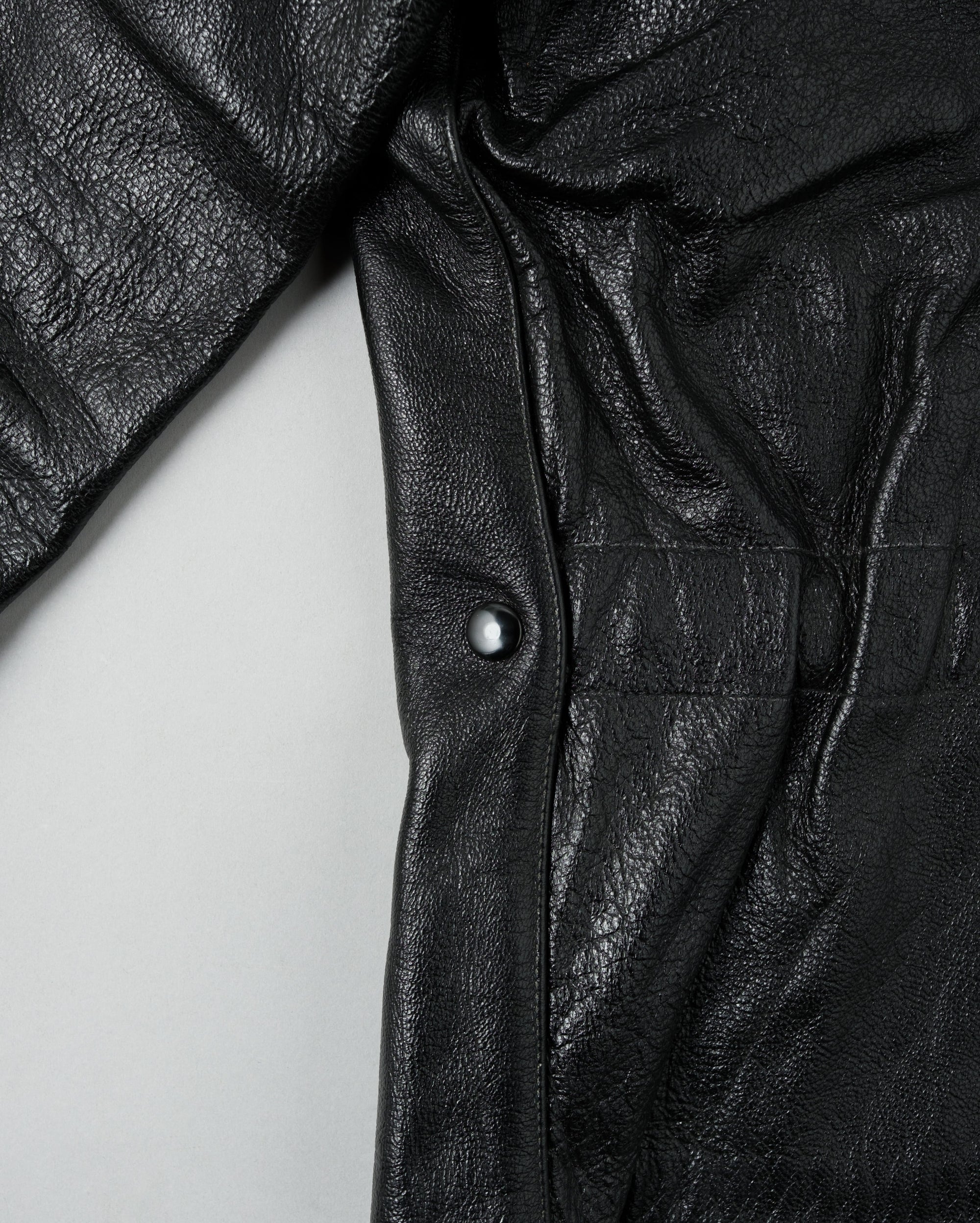 ［~60’s］Italian Army Motorcycle Leather Jacket Size.2