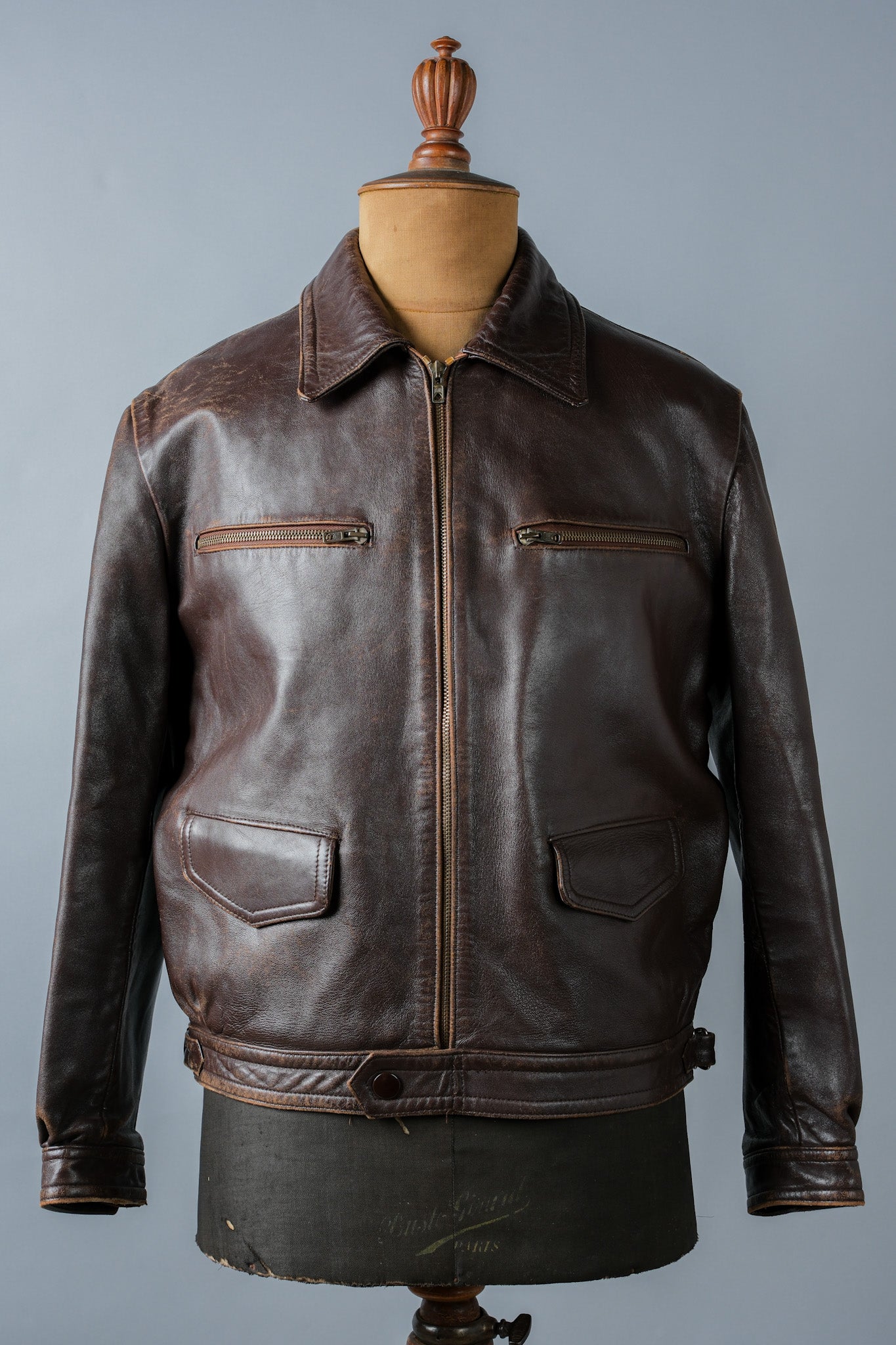 [~ 50's] French vintage Hartmann Type Motorcycle Leather Jacket