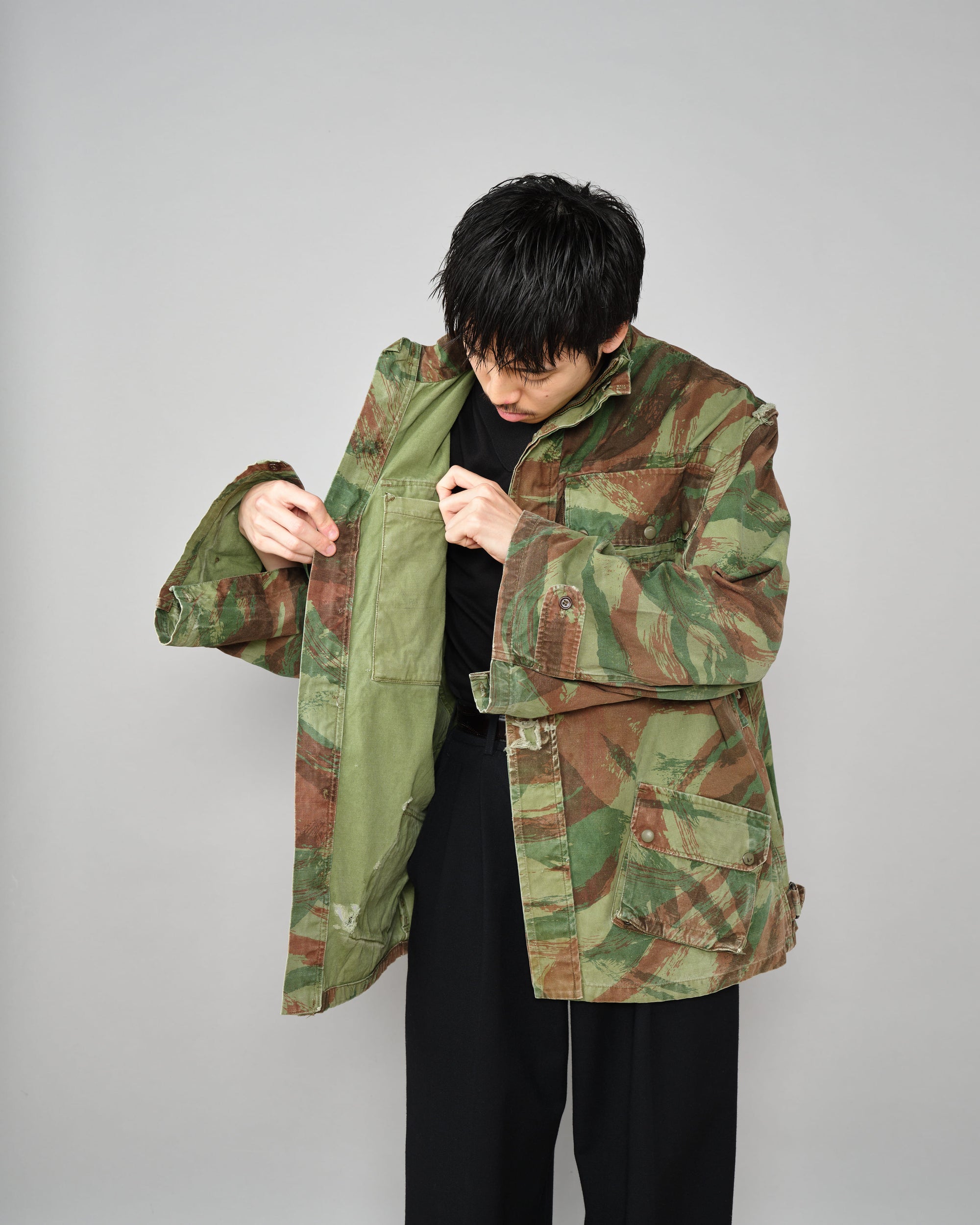 ［~50's］French Army TAP47/54 Lizard Camouflage Paratrooper Jacket Size.32