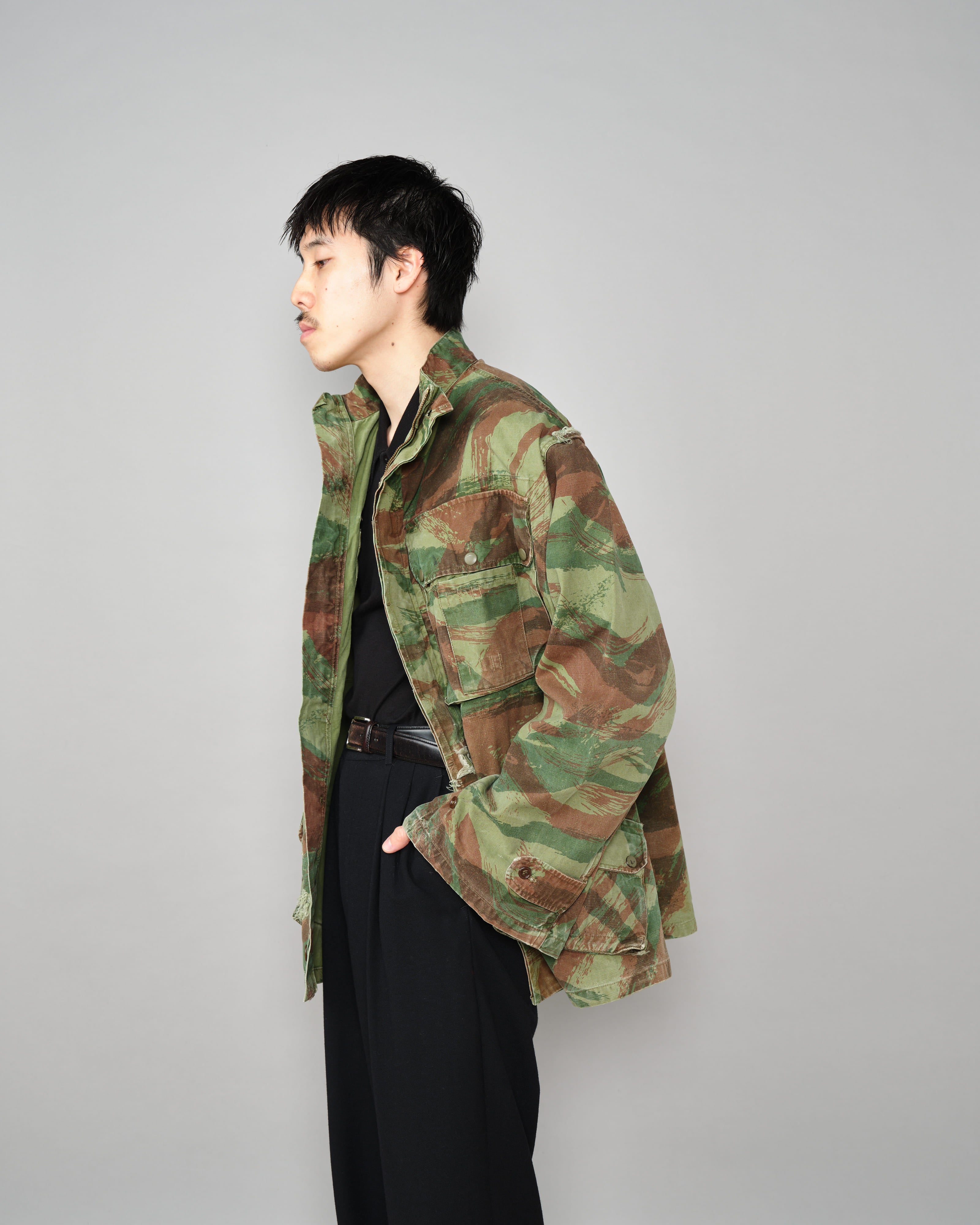 【~50's】French Army TAP47/54 Lizard Camouflage Paratrooper Jacket Size.32